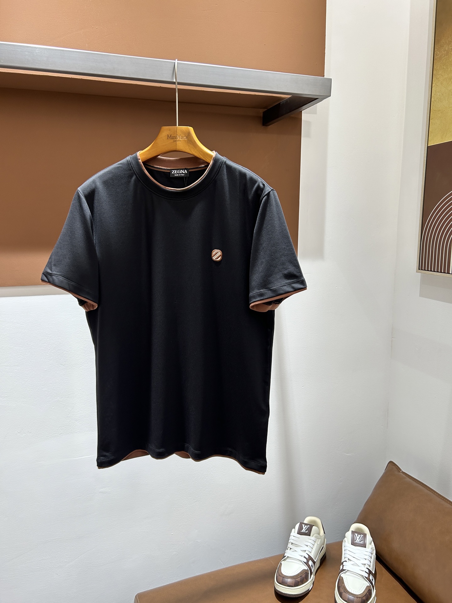 杰尼亚ZZ26夏季男士圆领短袖 蚕丝莫代尔棉 码数M-3XL