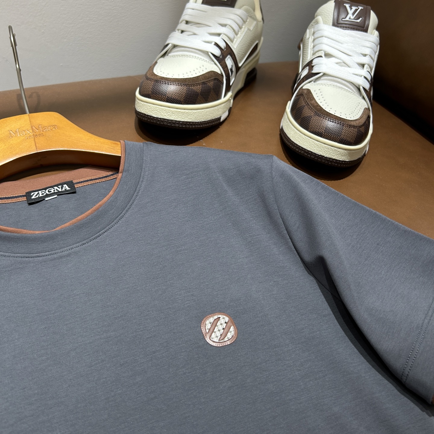 杰尼亚ZZ26夏季男士圆领短袖 蚕丝莫代尔棉 码数M-3XL