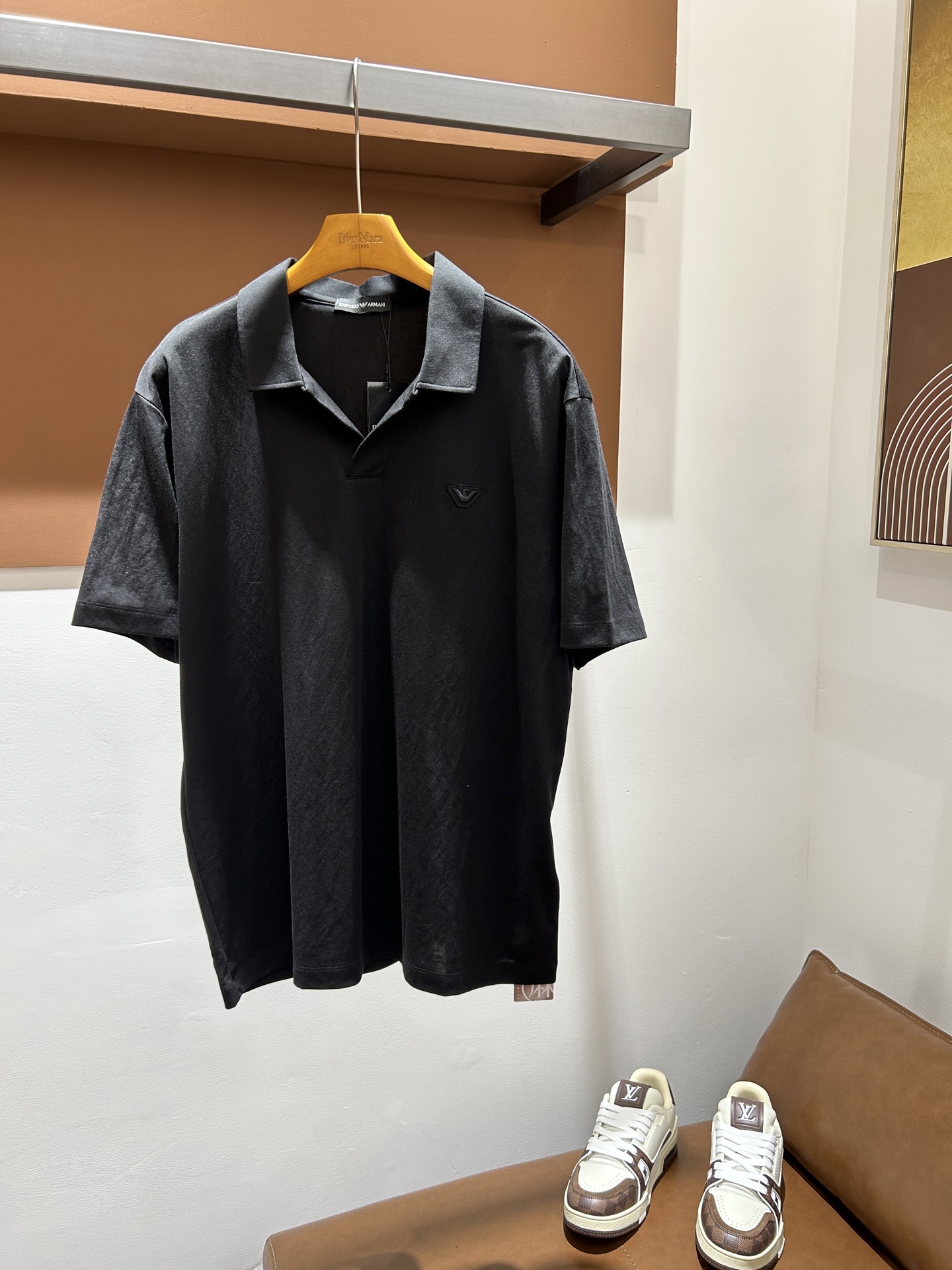 阿玛尼EA26夏季男士反驳领POLO 老钱风系列，中规中矩棉麻 码数M-3XL