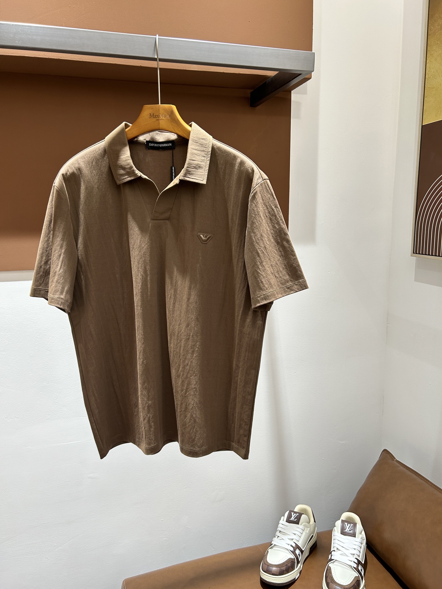 阿玛尼EA26夏季男士反驳领POLO 老钱风系列，中规中矩棉麻 码数M-3XL