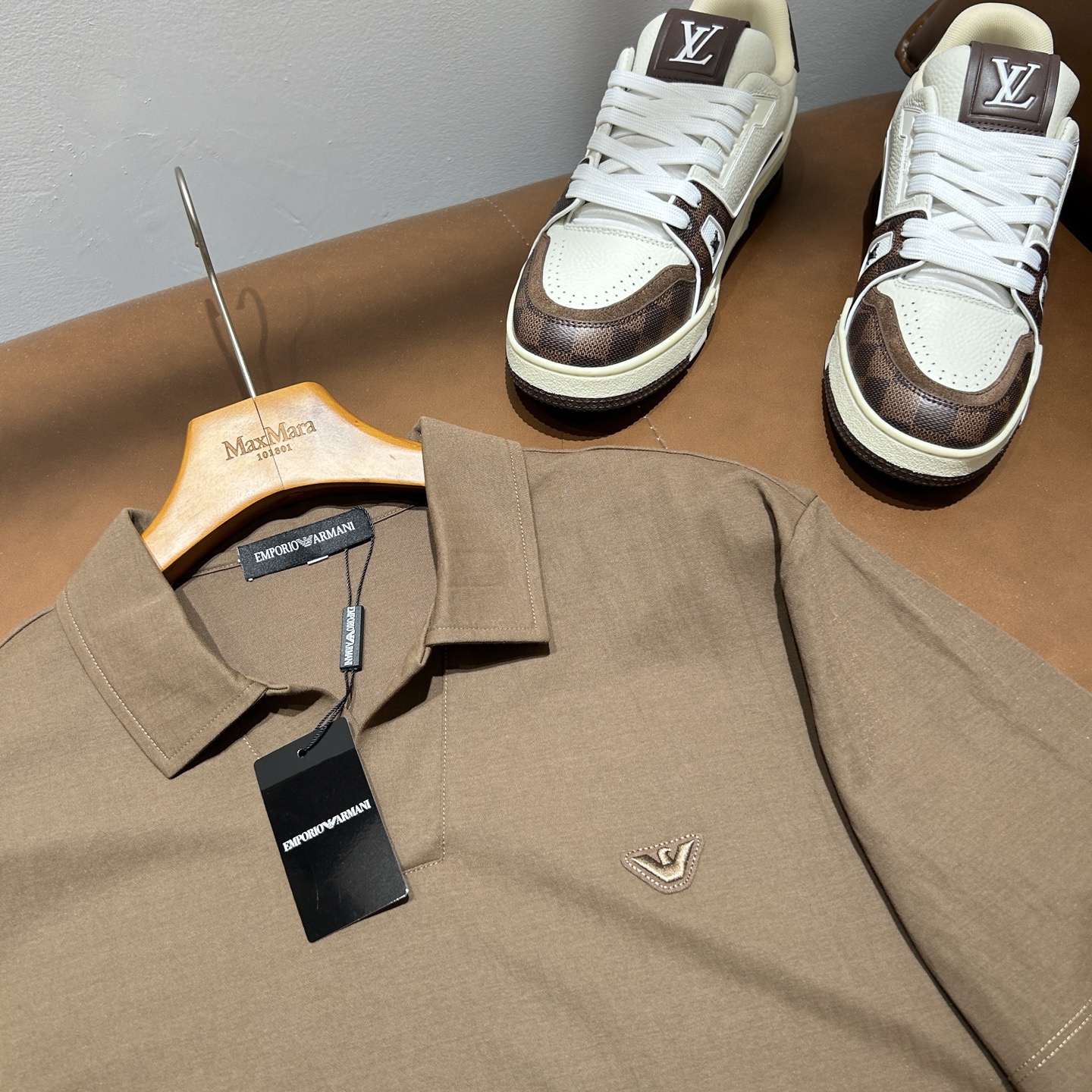 阿玛尼EA26夏季男士反驳领POLO 老钱风系列，中规中矩棉麻 码数M-3XL