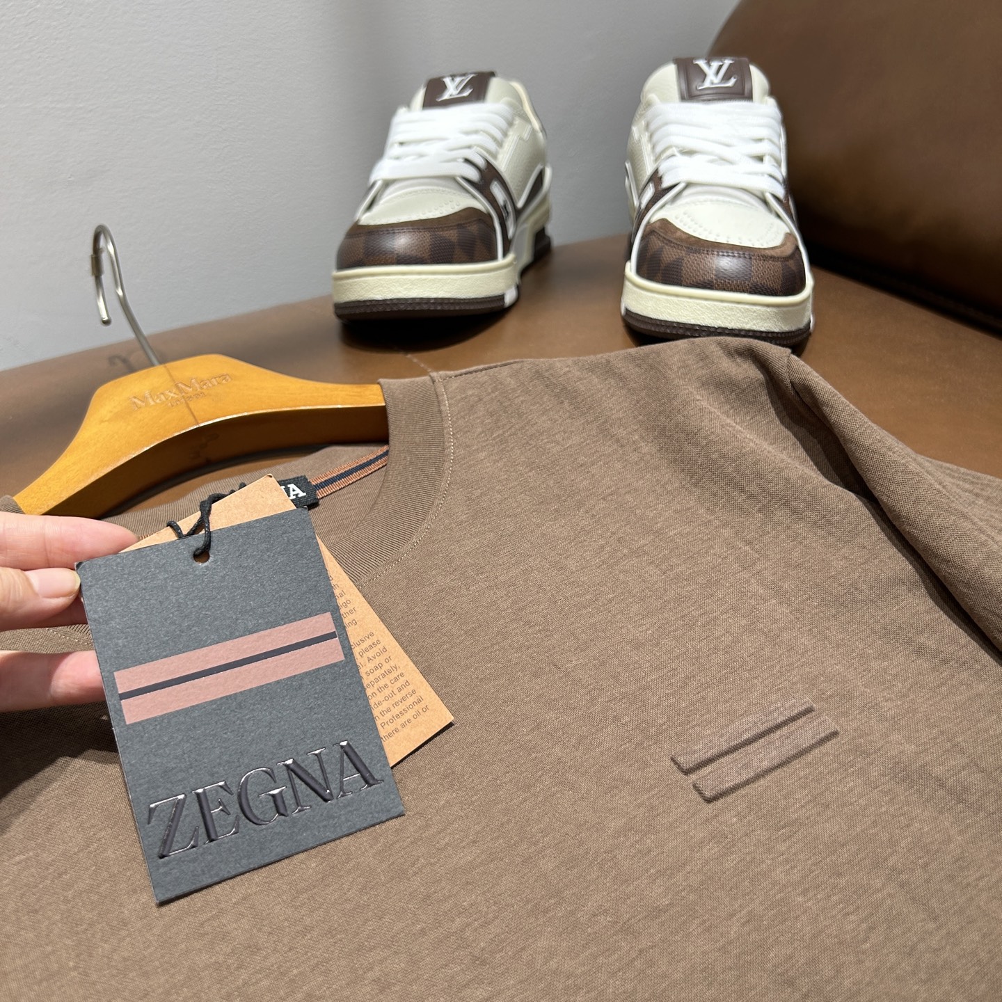 杰尼亚ZZ26夏季男士圆领棉麻短袖，原单！码数M-3XL