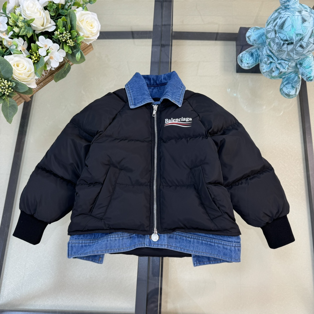 Balenciaga Manteaux & Blousons Veste En Duvet Vêtements Pour Enfants Réplique de la France
 épissure Les enfants Fille Unisexe Coton Vers le bas Fashion