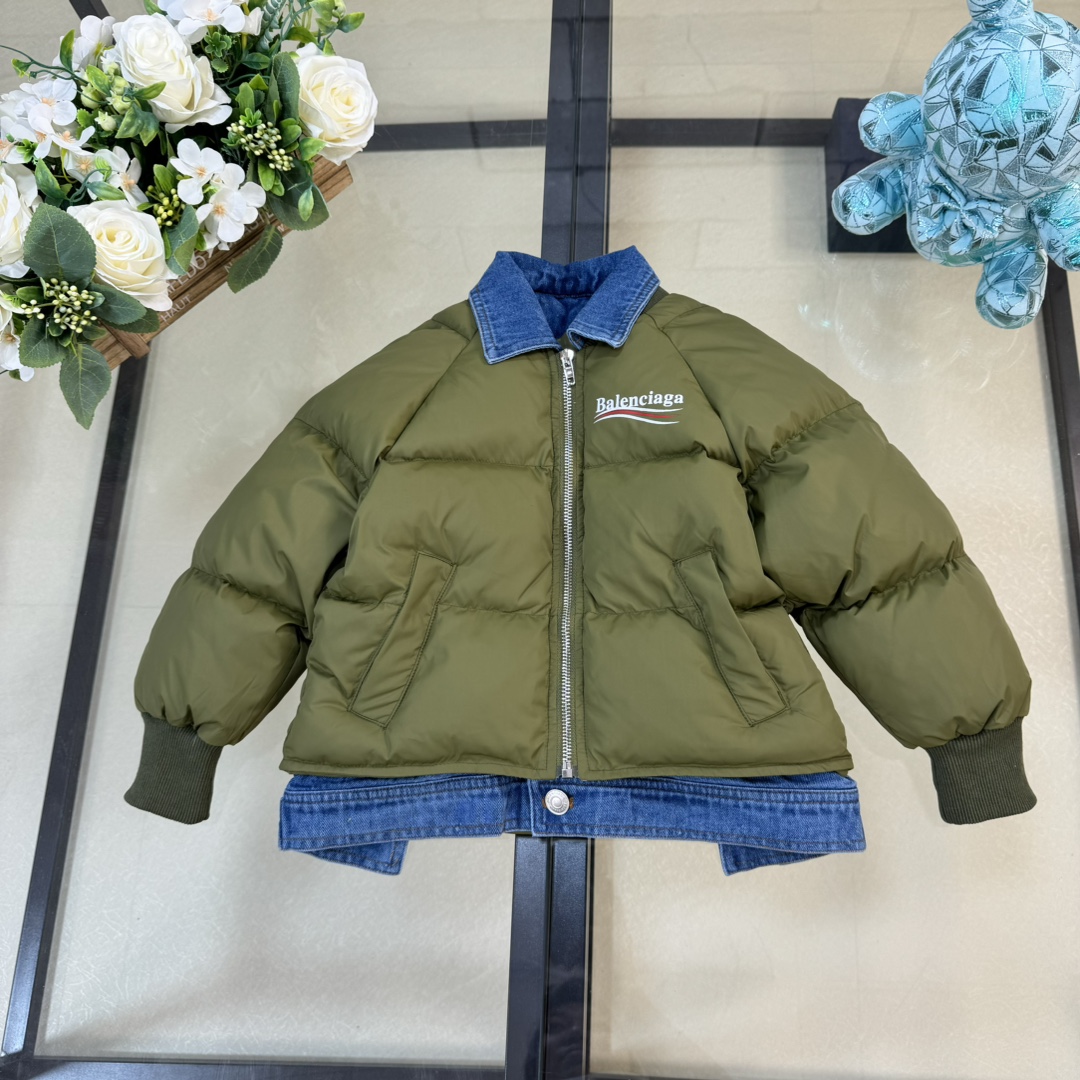 Balenciaga Manteaux & Blousons Veste En Duvet Vêtements Pour Enfants épissure Les enfants Fille Unisexe Coton Vers le bas Fashion