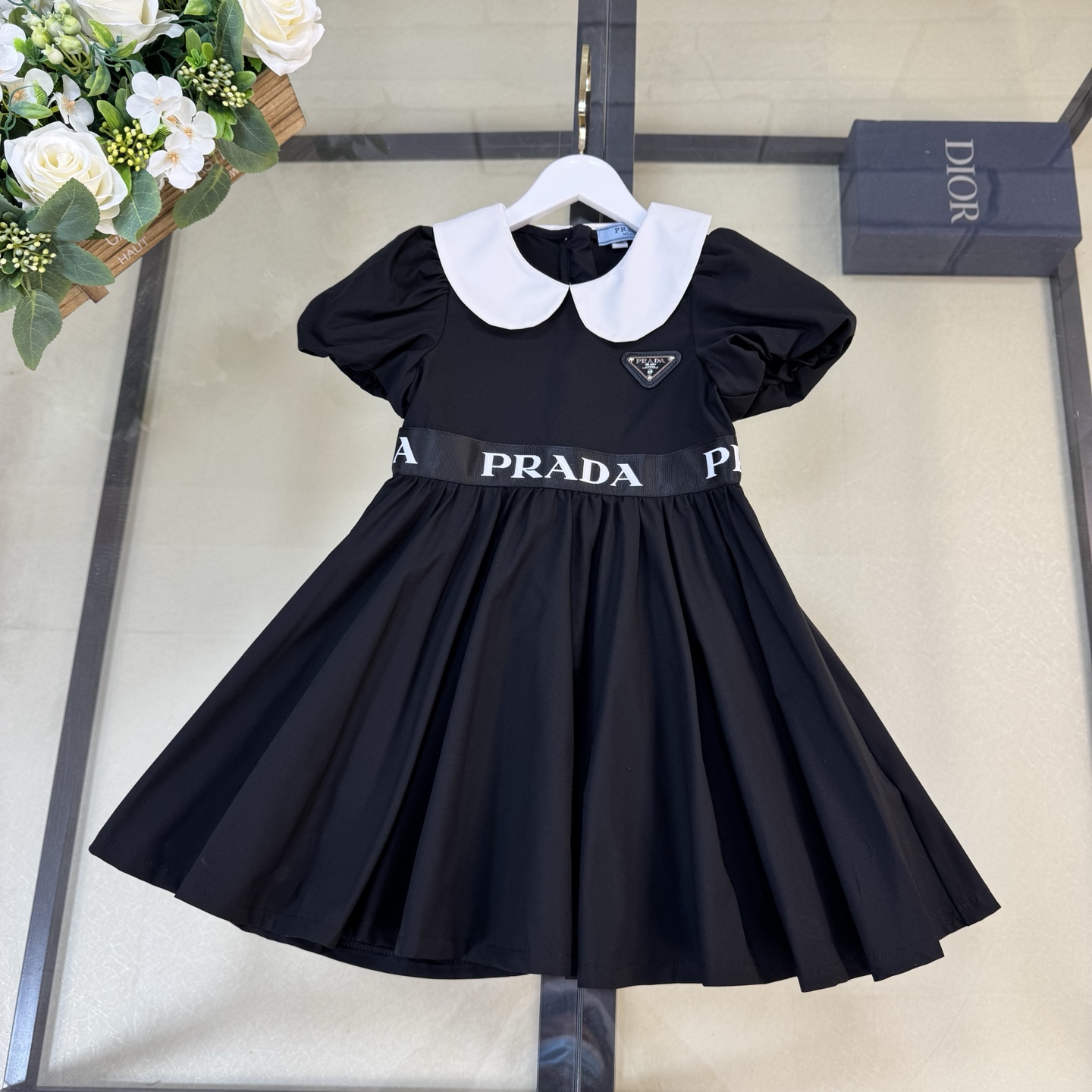 Prada Children’s Bubble-Sleeve Dress: 100% Cotton, Size 110-150, $429 - 图片 1