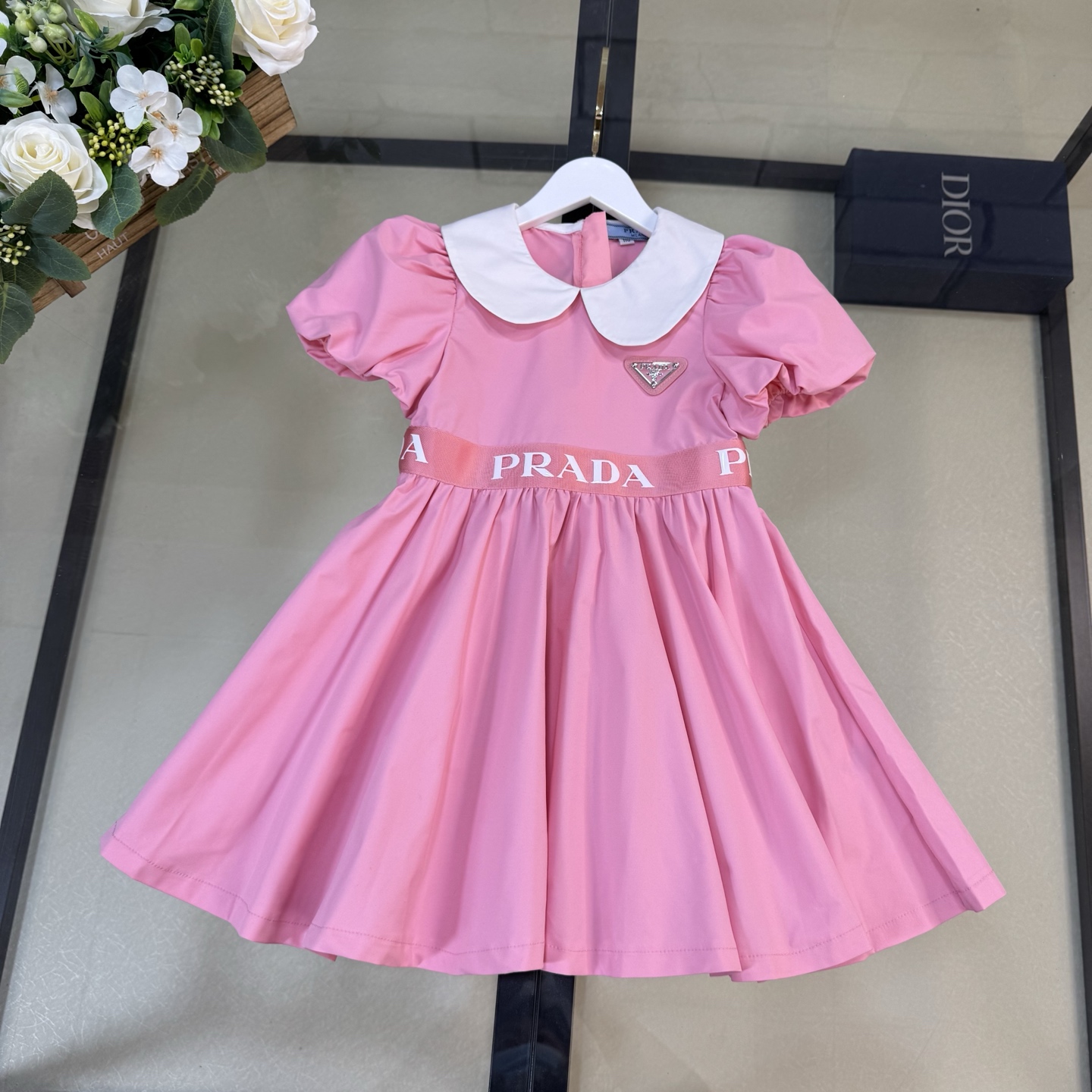 Prada Children’s Classic Bubble-Sleeve Dress: 100% Cotton, Spot Size 110-160, 348% Cash Benefit - 图片 1