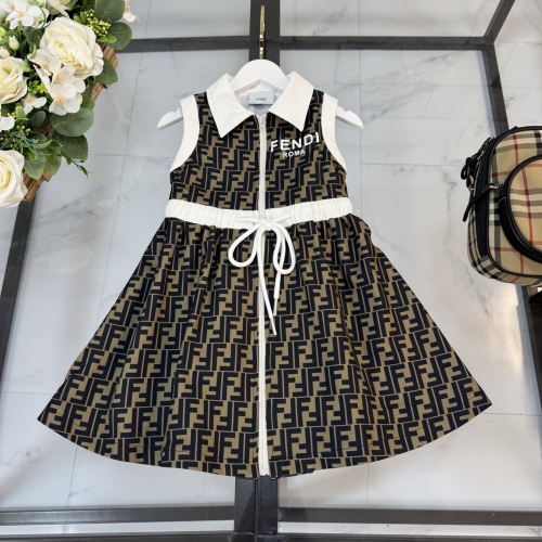 Fendi Girls' FF Logo Print Dress - Designer Kids' Fashion 1 Fendi Girls' FF Logo Print Dress - Designer Kids' Fashion