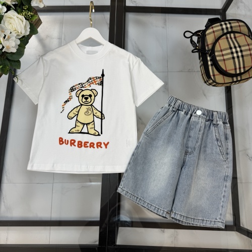 Burberry Kids' White T-Shirt & Denim Shorts Set, Sizes 100-150 cm 1 Burberry Kids' White T-Shirt & Denim Shorts Set, Sizes 100-150 cm