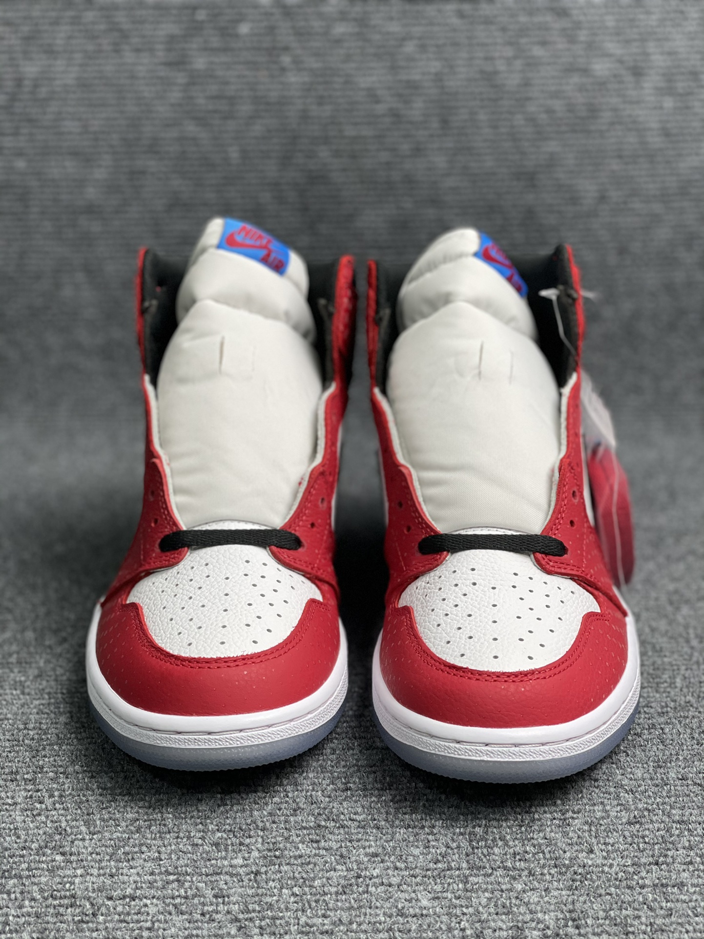 纯原版AirJordanAJ1蜘蛛侠市售最强版本完美鞋型正确半透明蜘蛛侠反光波点区别市场泛白波点全新水晶