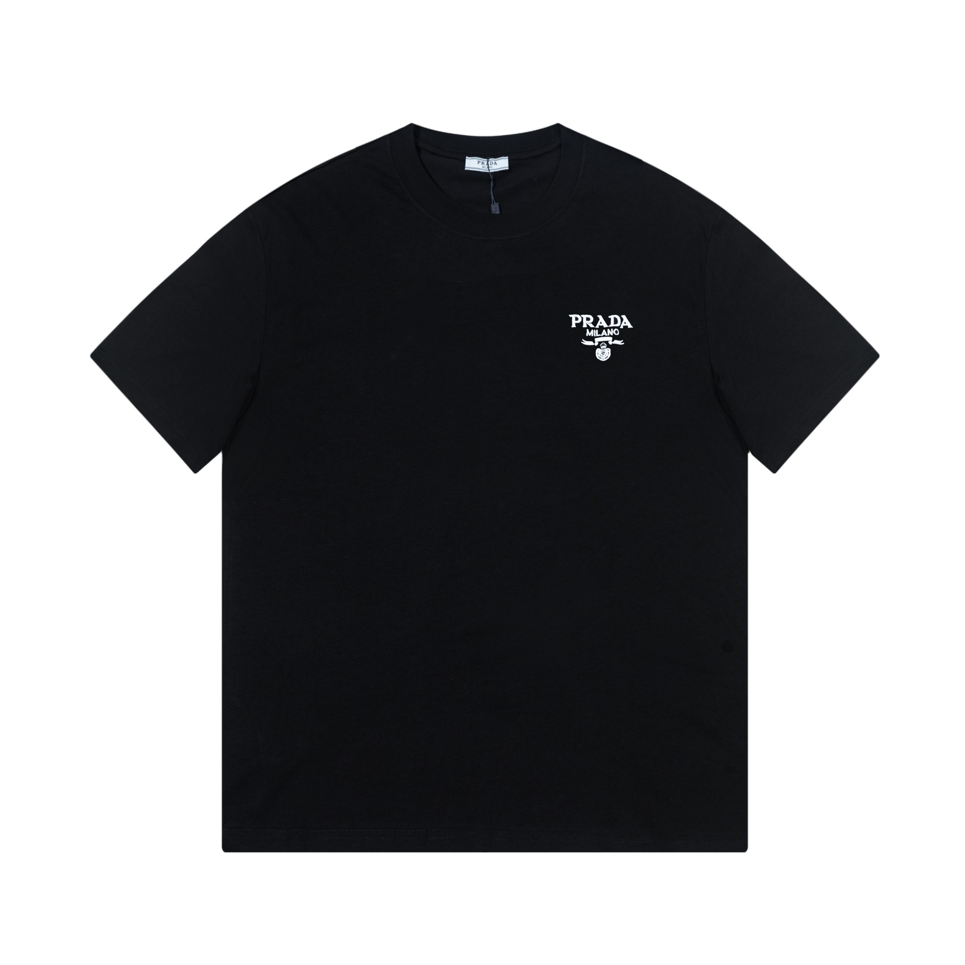 PRADA/Prada 24 nuevo modelo, camiseta bordada de Prada, versátil y clásica. Diseño de bordado en el pecho, co…