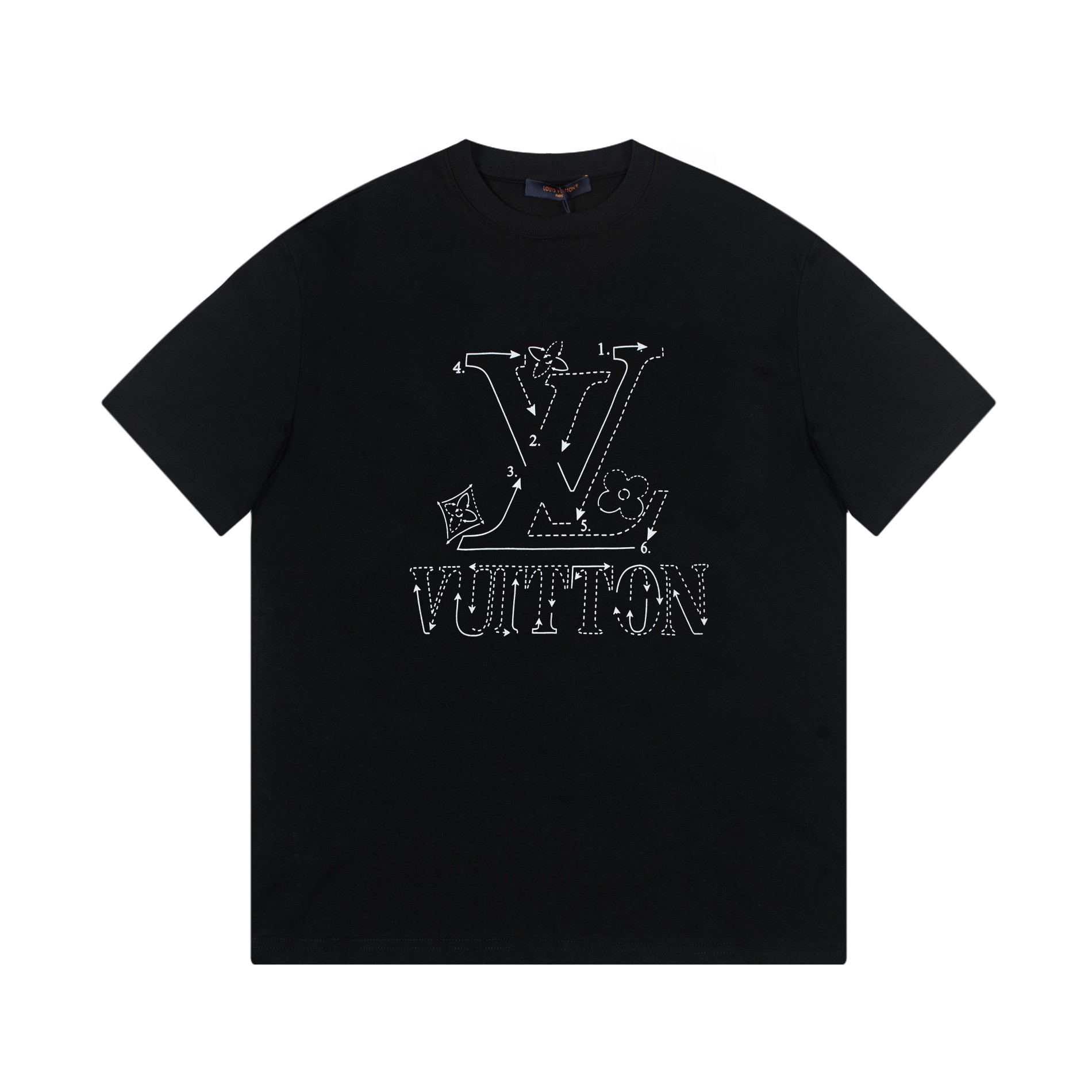 Louis Vuitton 1:1
 Clothing T-Shirt Replcia Cheap
 Black White Unisex Cotton Fashion