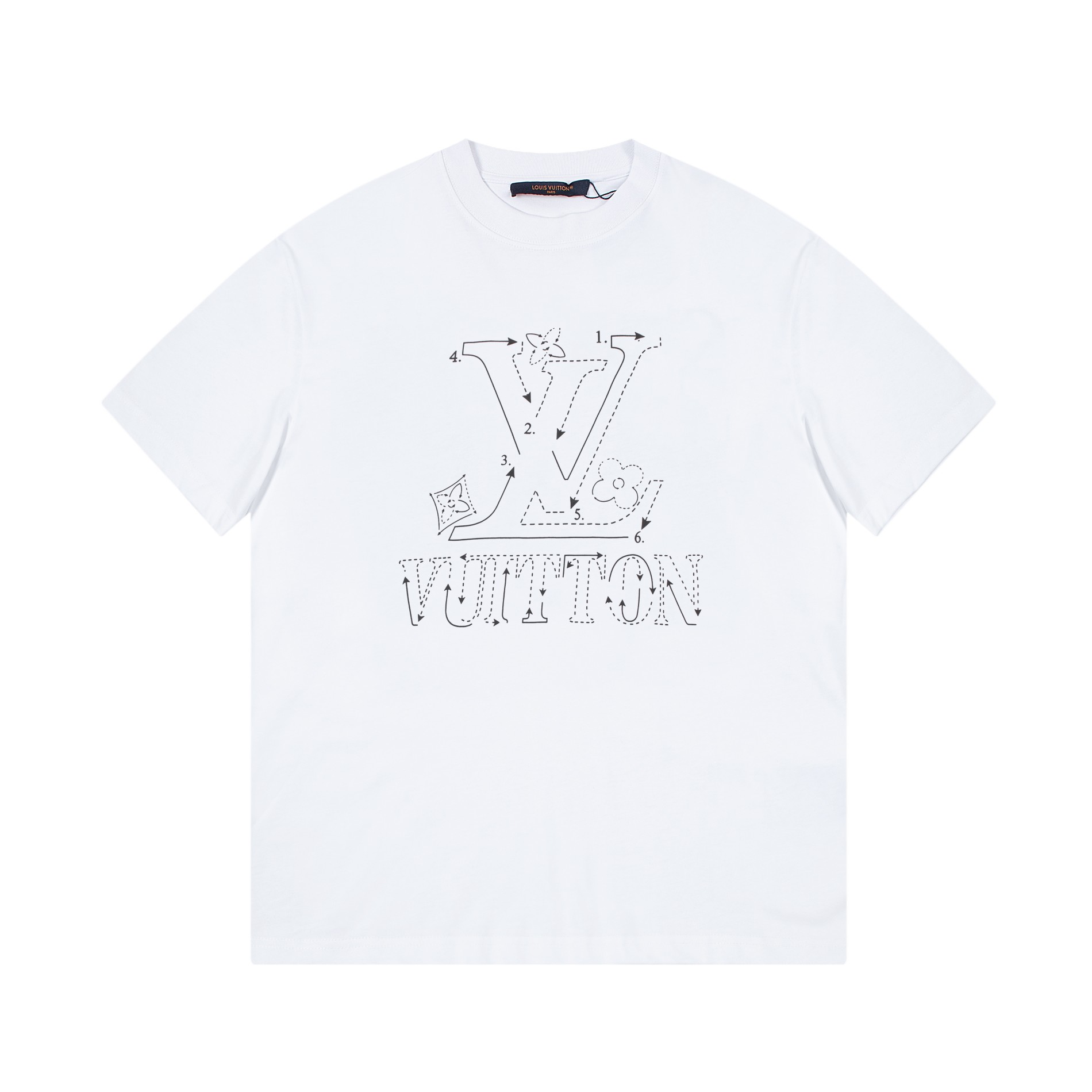 Louis Vuitton Clothing T-Shirt Black White Unisex Cotton Fashion
