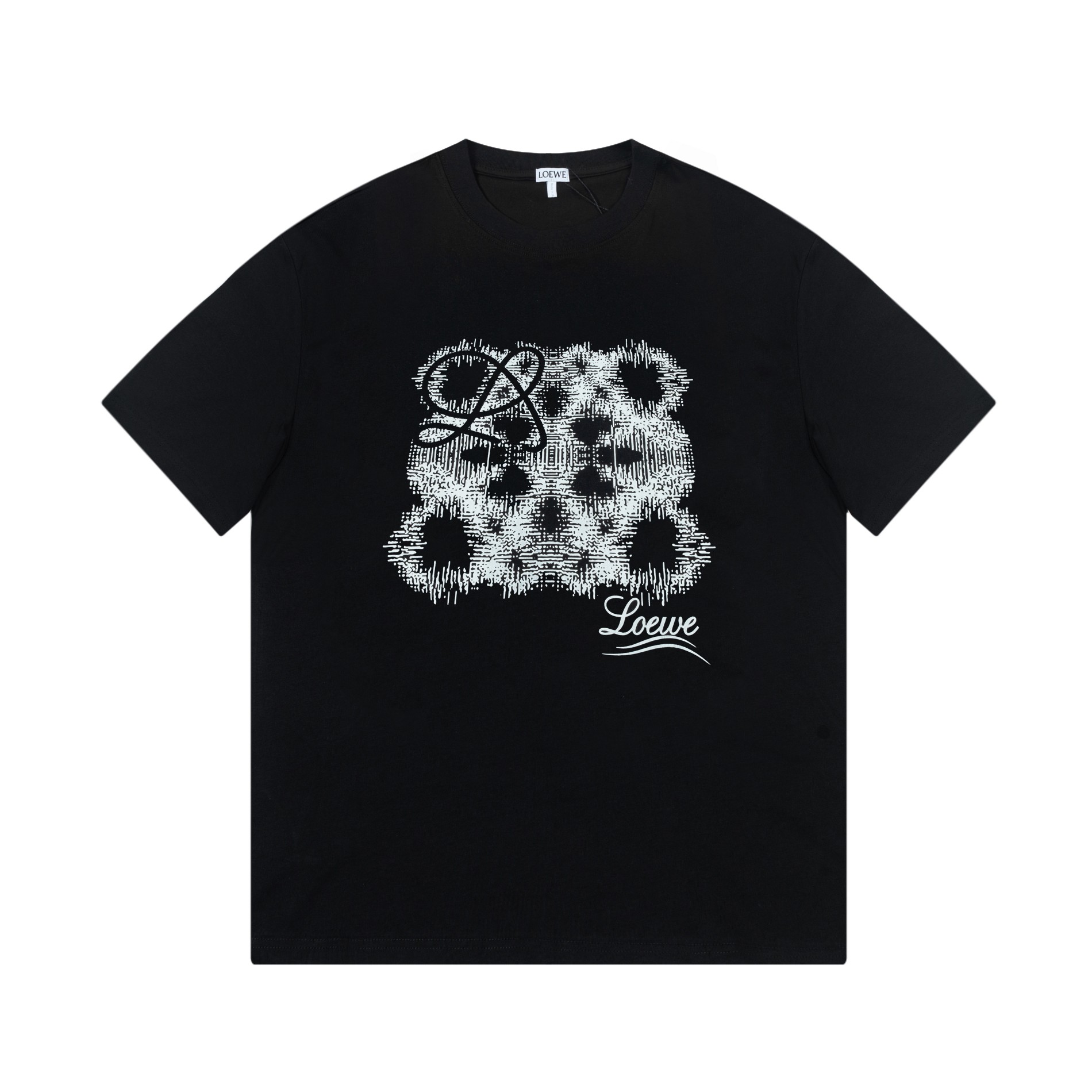 🅿️90 - LOEWE罗意威24SS春夏新款荆棘签名印花T恤 -采用双纱纯棉280g，面料颜色定制定染，不缩水不退色。手感舒服，质感超强❤️全套辅料.潮男潮女必备经典落肩微阔版型，独家现货供应！ ⚠ 顶级版本 官网品质❕ -颜色：白色…