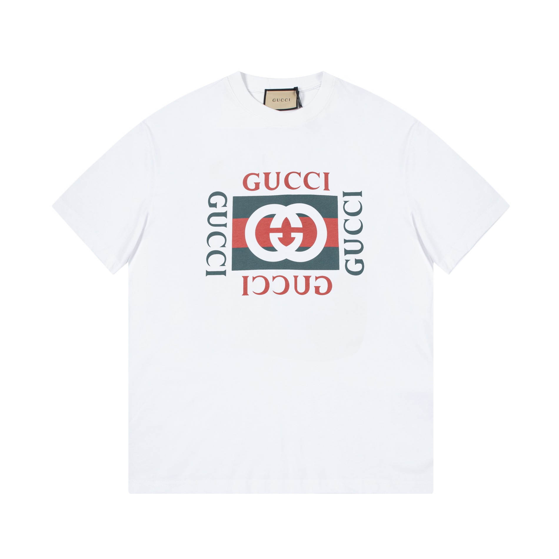 GUCCI 24ss Nuevo - ¡Novedad de Gucci! Logo de letras en inglés de colores - Algodón puro de doble hilo 280g, color de t…