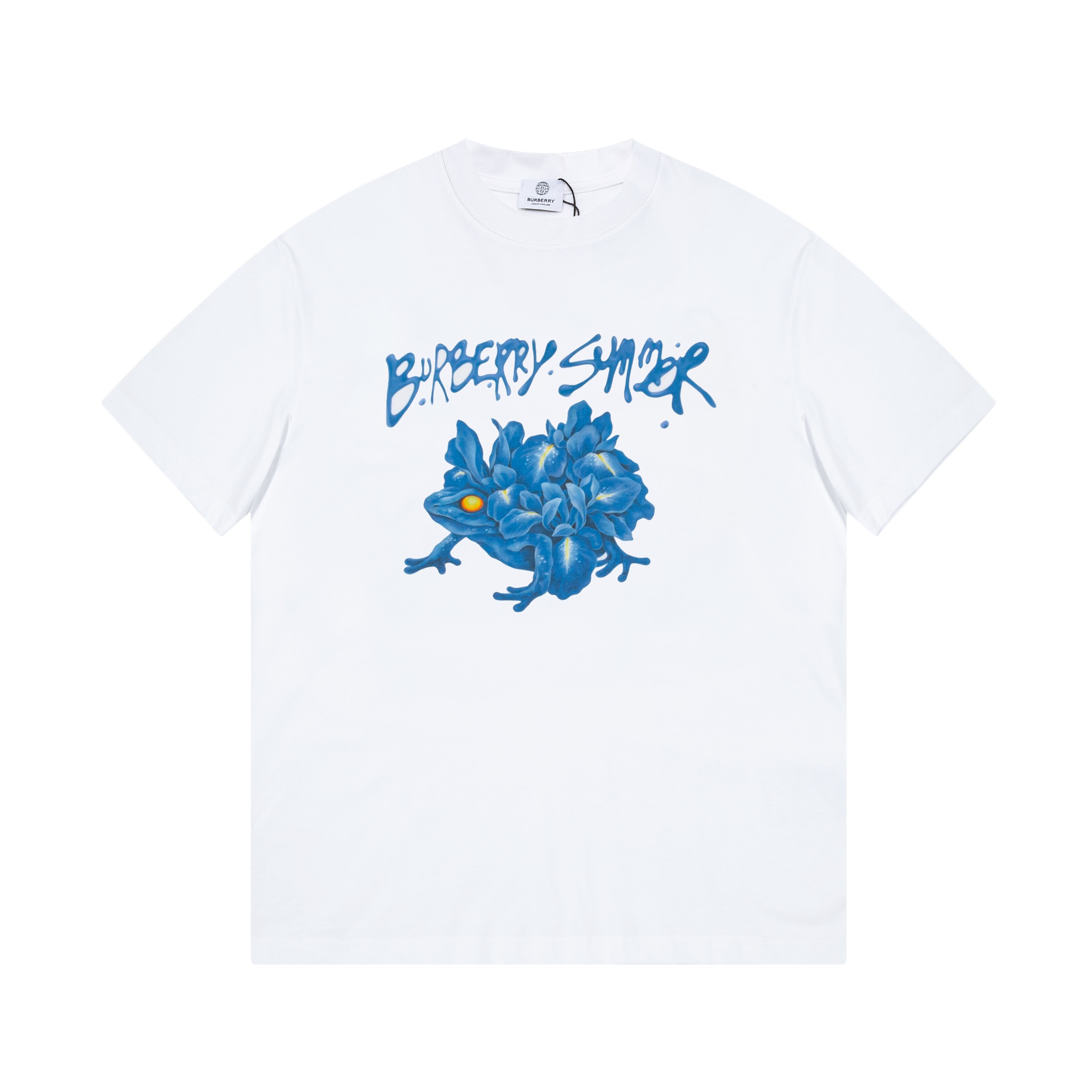 Burbrry/24ss nueva temporada - ¡Nuevo producto Barberry! Camiseta de manga corta con letras de rana - algodón puro de d…