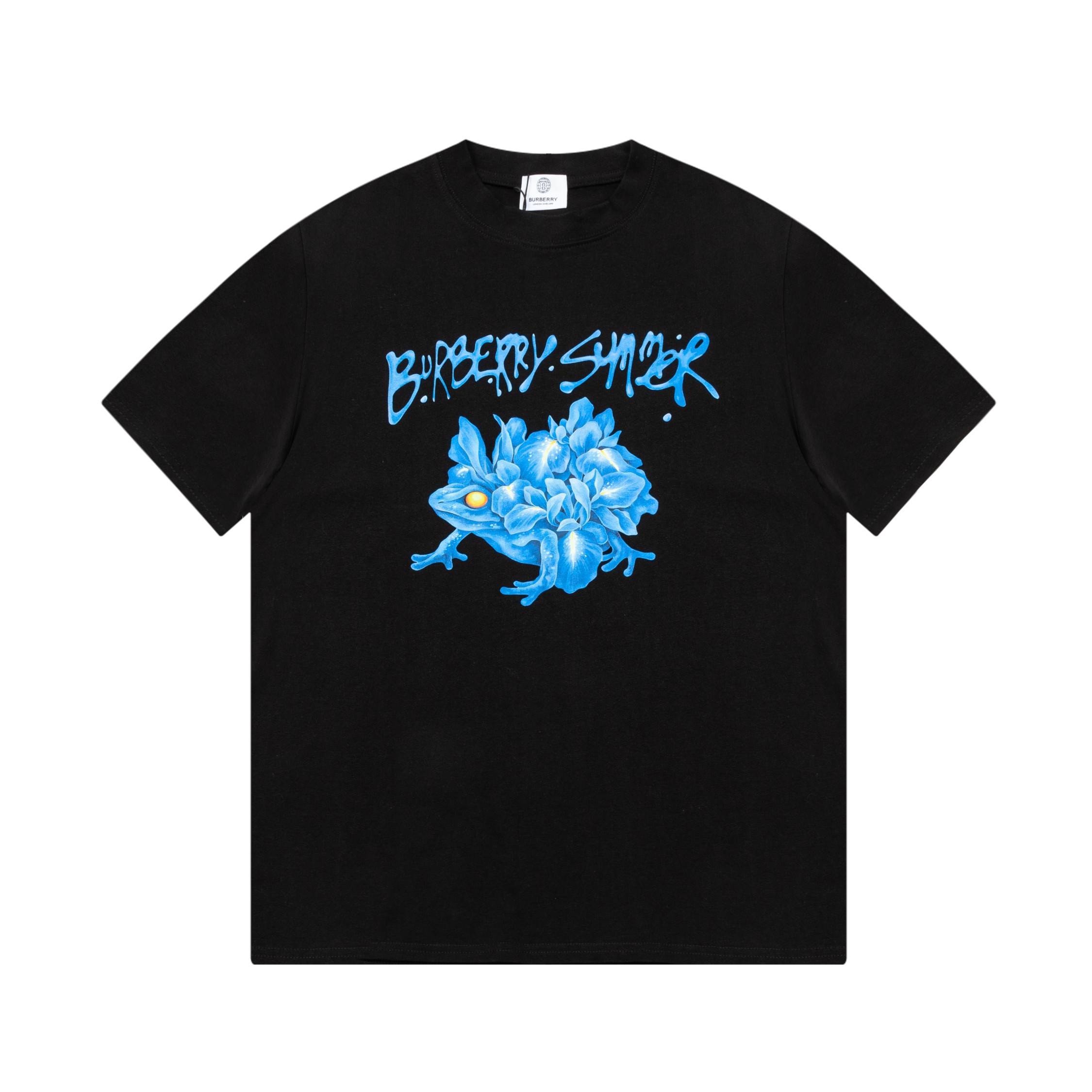 -Burbrry/24ss nueva temporada - ¡Nuevo producto Barberry! Camiseta de manga corta con letras de rana - algodón puro de …