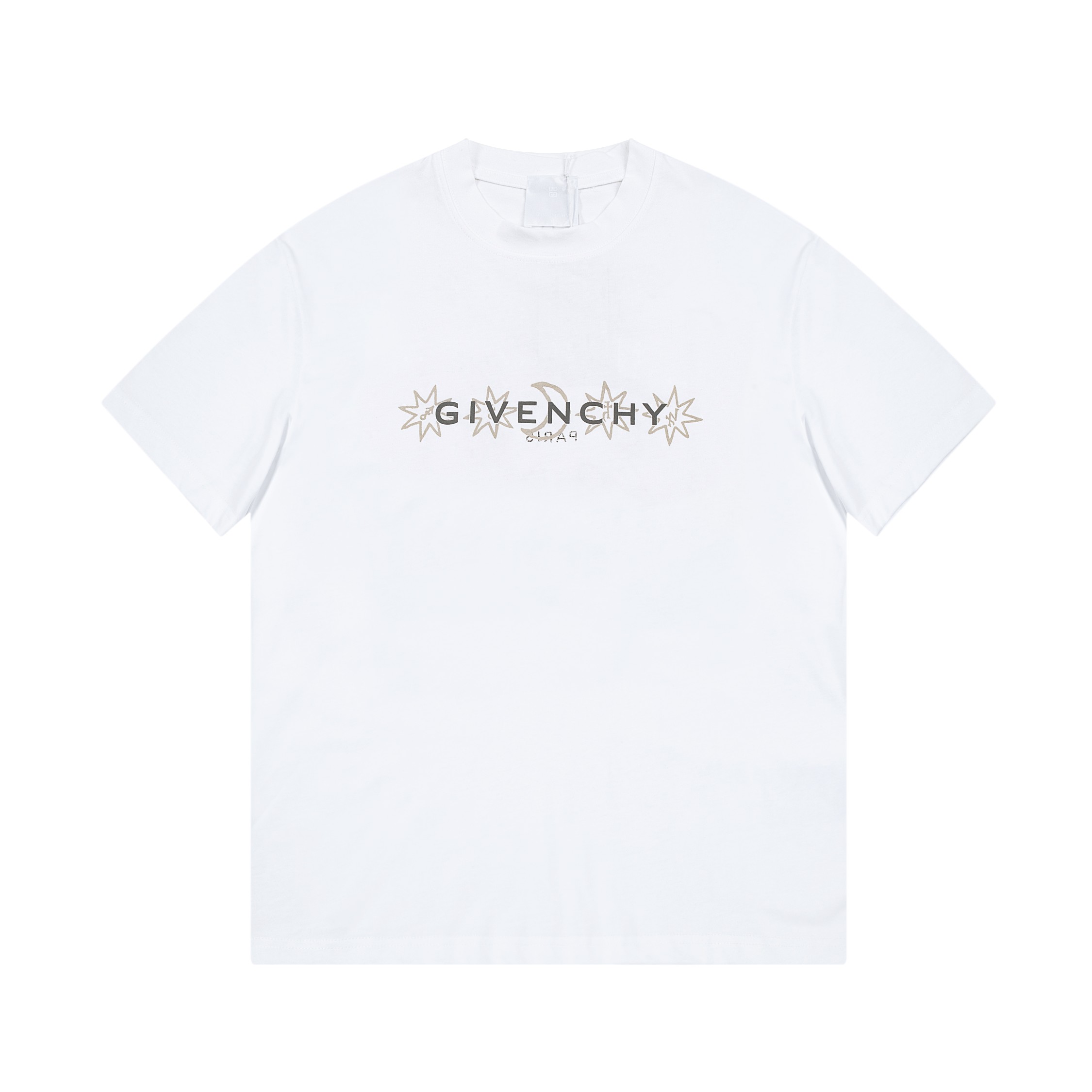 Givenchy/Givenchy 24ss GVC Estrella de seis puntas estampada, manga corta, cuello redondo, costuras acanaladas, parte d…