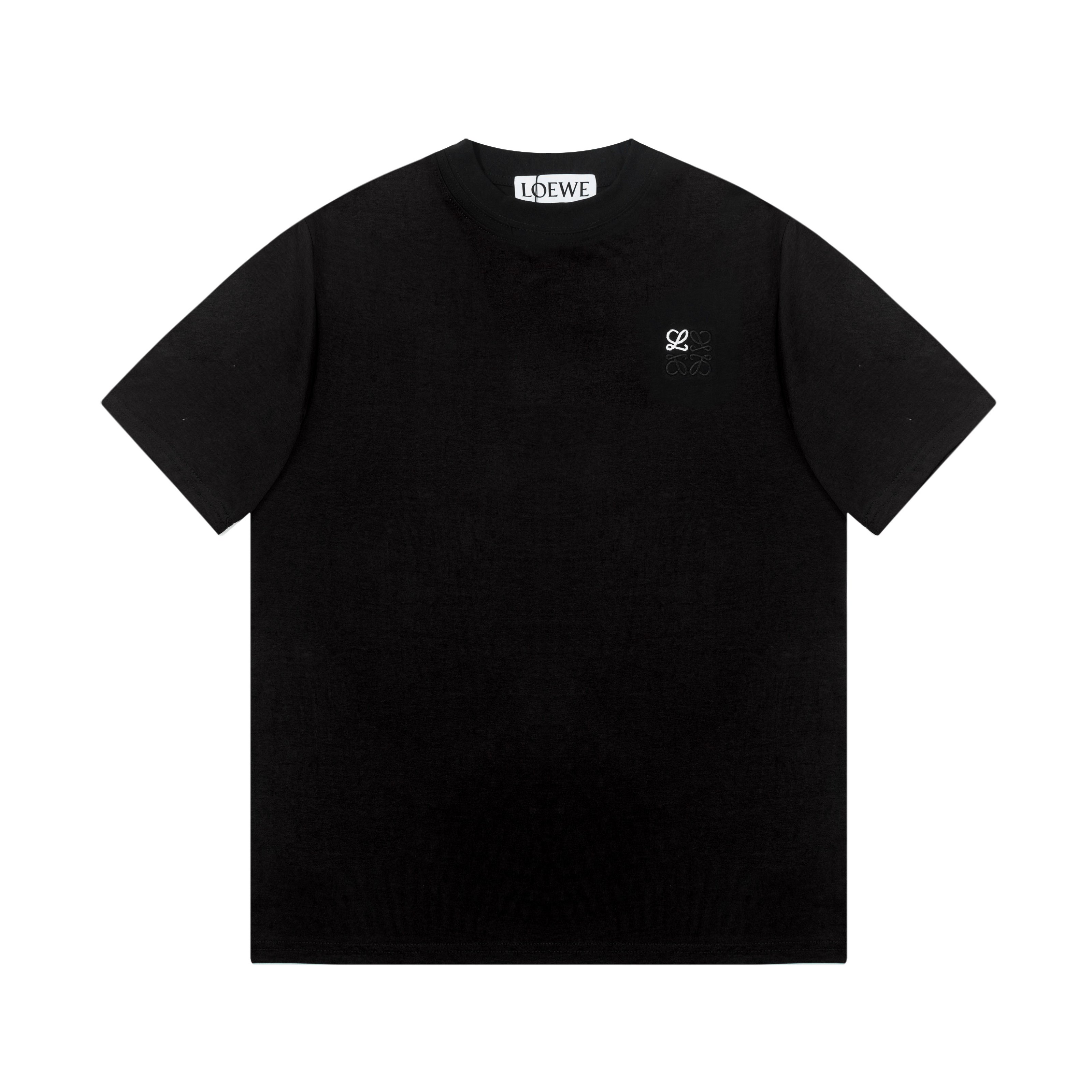 Loewe Embroidered Logo Cotton T-Shirt, Short Sleeve, Unisex Sizes XS-L