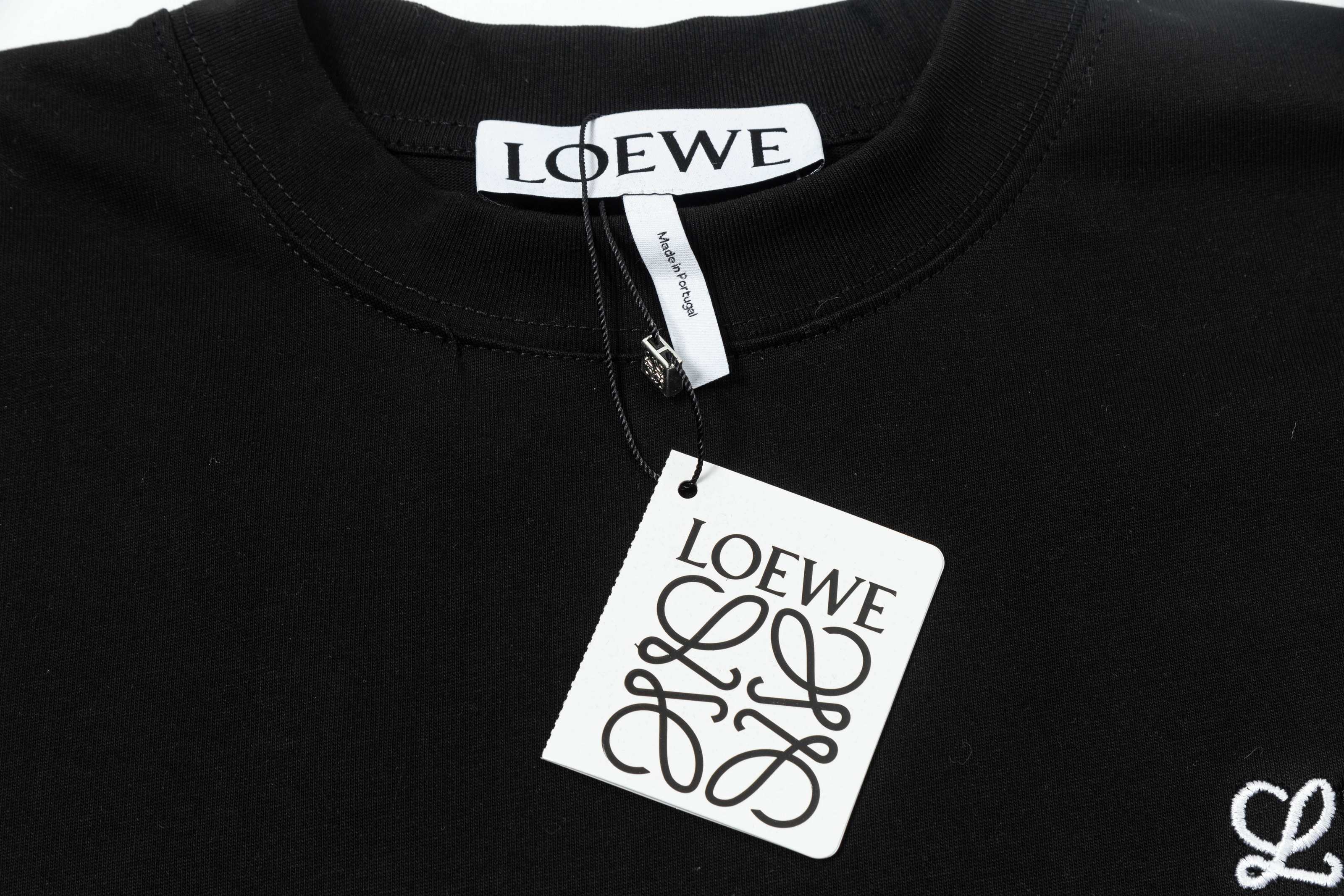 Loewe Embroidered Logo Cotton T-Shirt, Short Sleeve, Unisex Sizes XS-L 6 a1739208811814 7164