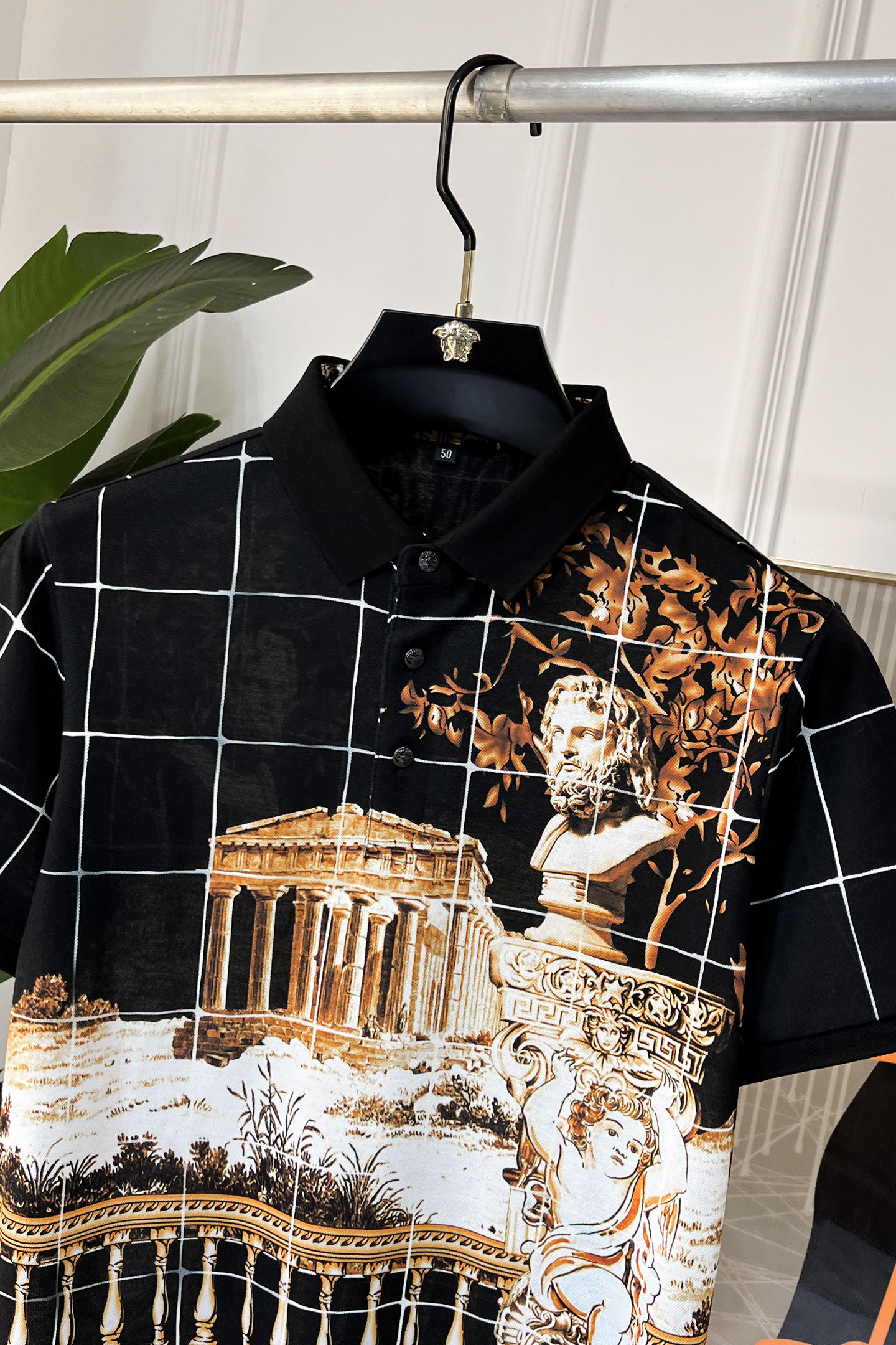 Versace Men's Printed Polo Shirt - Short Sleeve, Stylish Design, Comfortable Fit 4 i1738640608232 5906 0 2