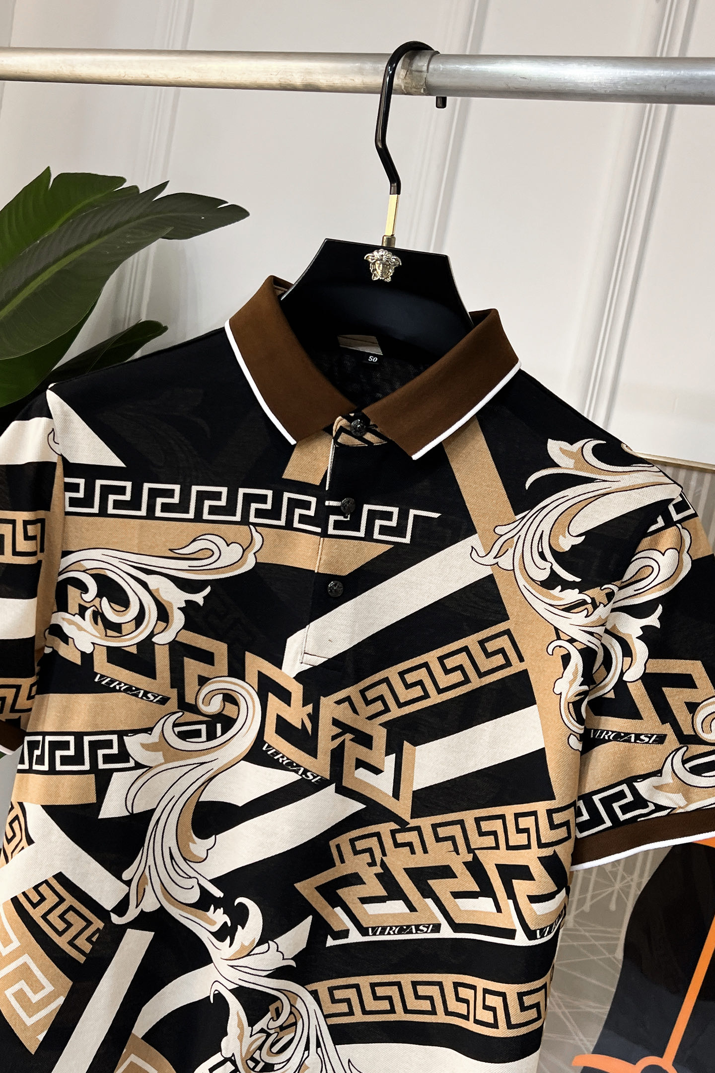 Versace Men's Printed Polo Shirt - Short Sleeve, Double Mercerized Cotton 4 i1738640803698 9487 0 2