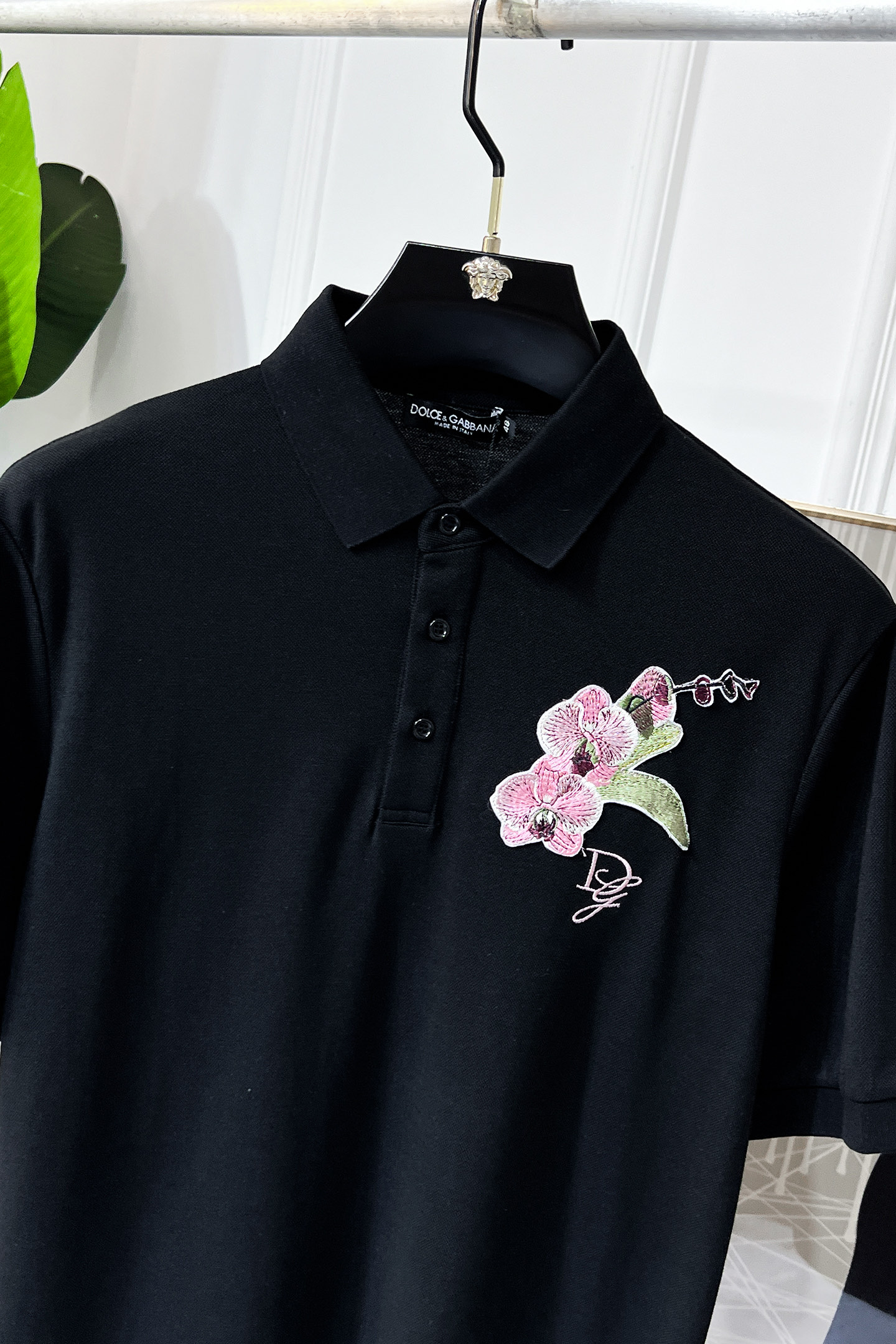 Dolce & Gabbana Black Polo Shirt with Floral Embroidery - Slim Fit 4 i1750747114449 7730 0 2