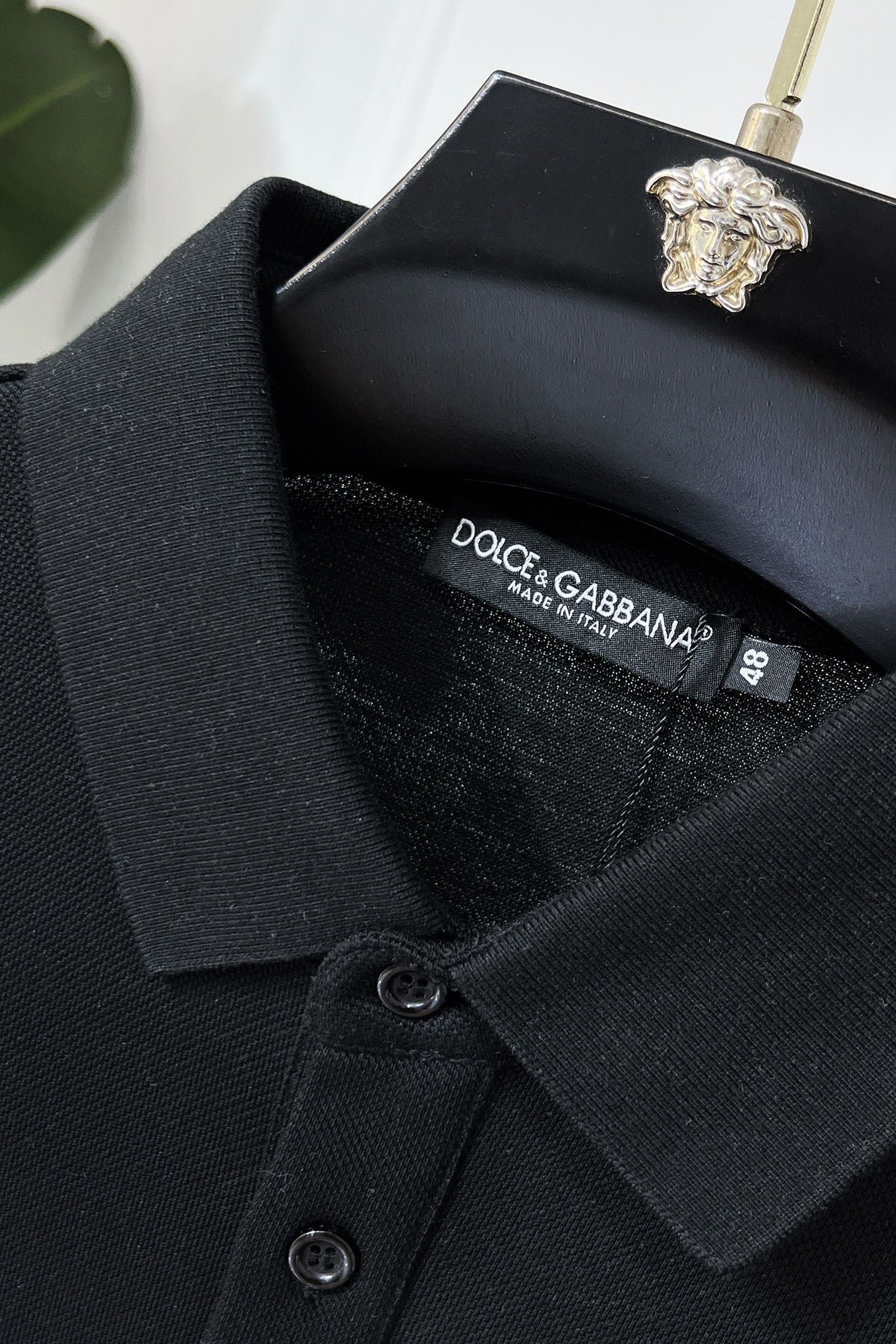 Dolce & Gabbana Men's Black Cotton Polo Shirt with Crest Embroidery 6 i1750747141187 9572 0 4