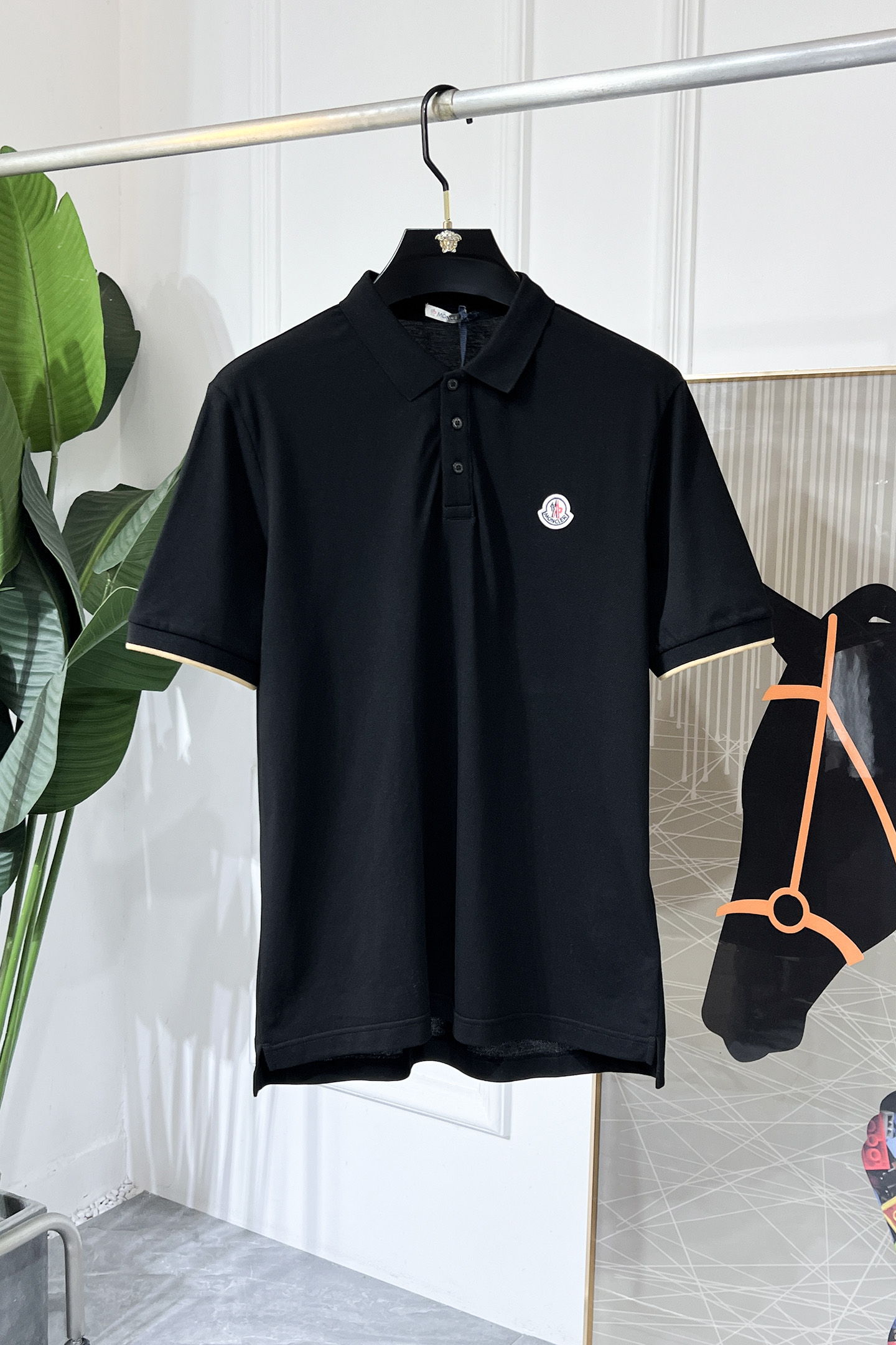 Moncler Men's Black Polo Shirt | Short Sleeve, Logo Design, Cotton Blend 1 i1750747164214 8103 0 0