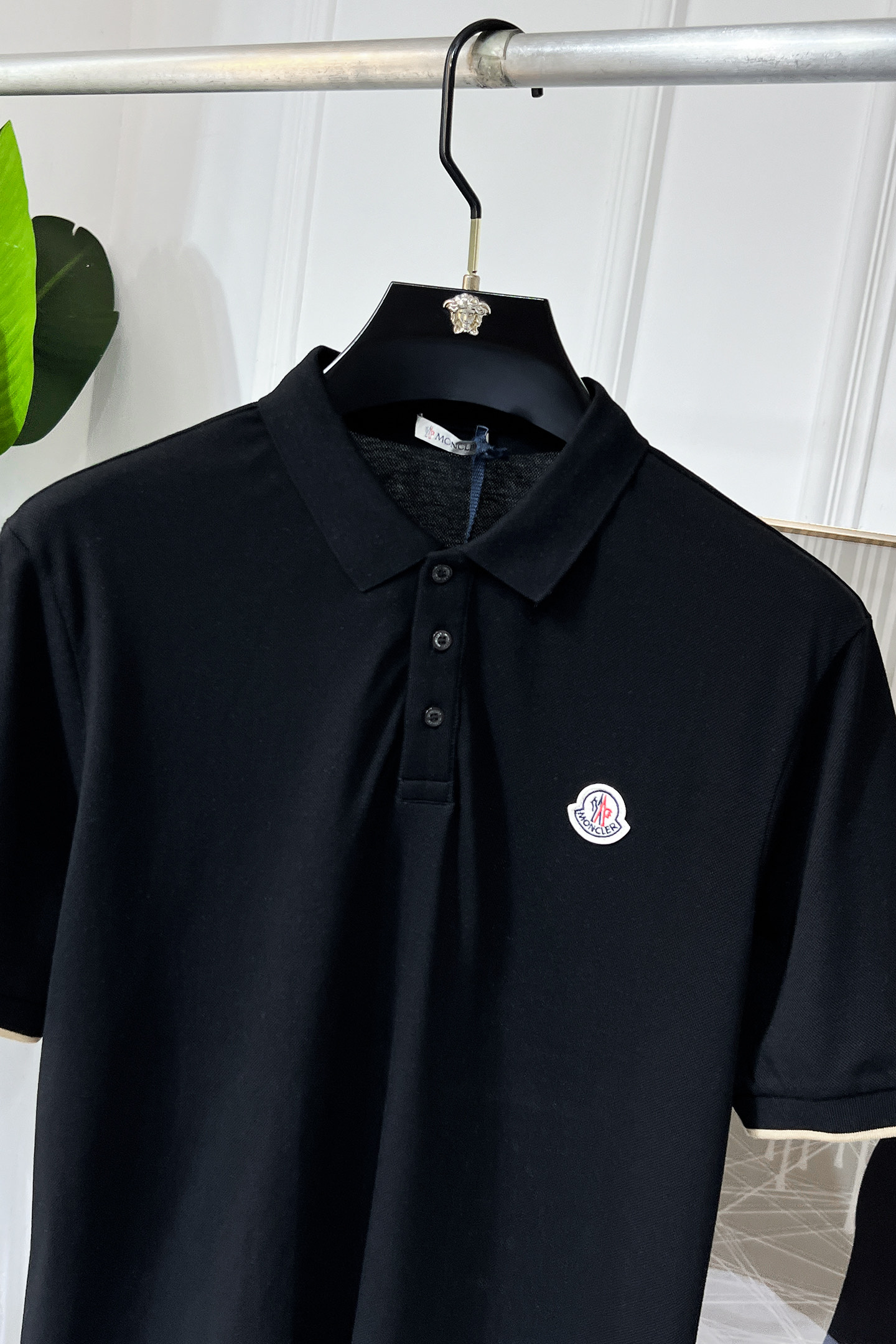 Moncler Men's Black Polo Shirt | Short Sleeve, Logo Design, Cotton Blend 3 i1750747165529 2950 0 2