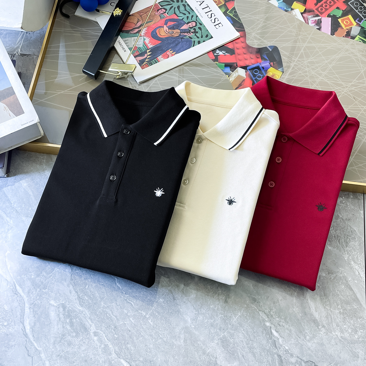 Dior Men's Black Long Sleeve Polo Shirt with Embroidered Logo 6 i1755497336436 3557 0 4