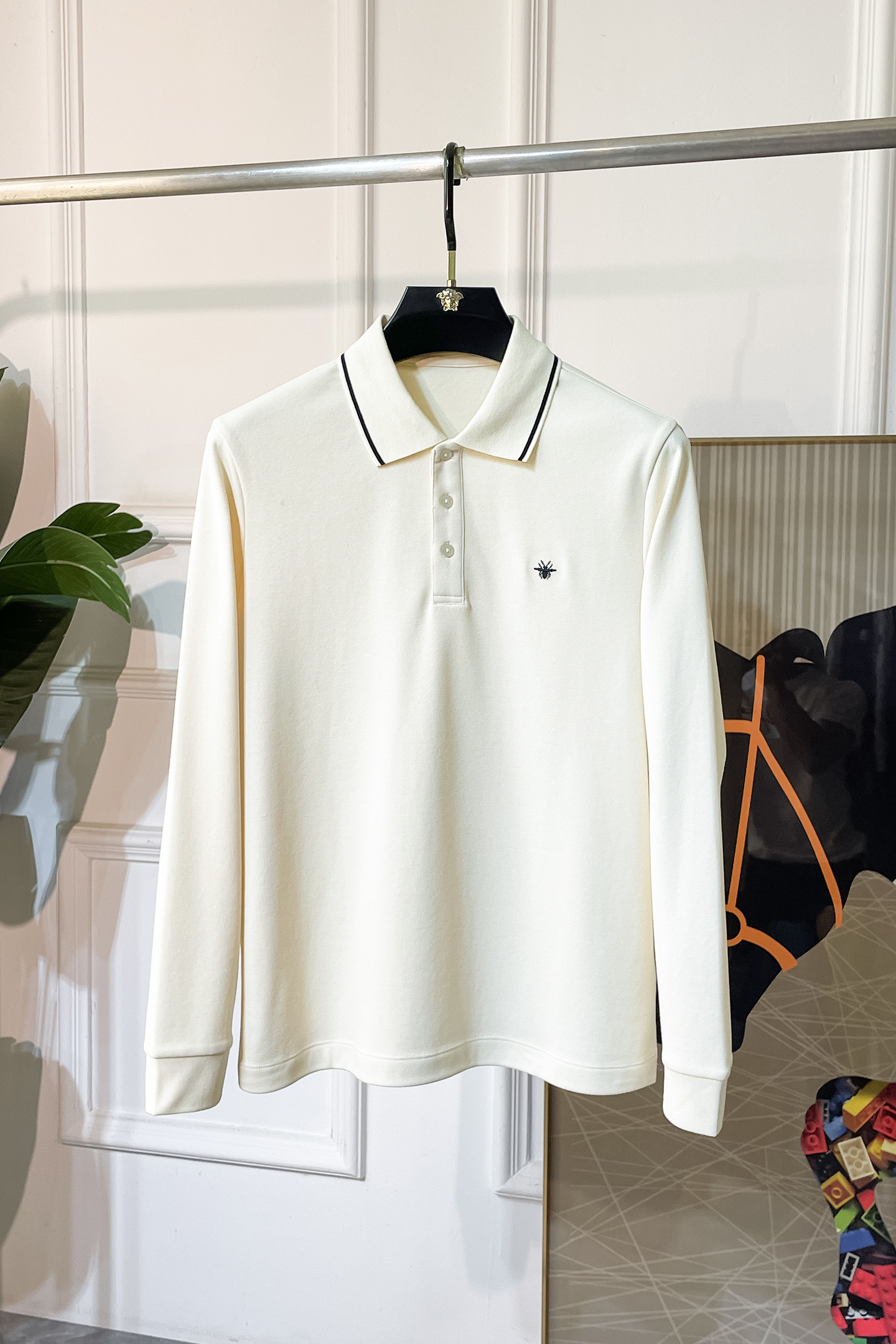 Dior Men's Black Long Sleeve Polo Shirt with Embroidered Logo 4 i1755497337907 6730 0 0
