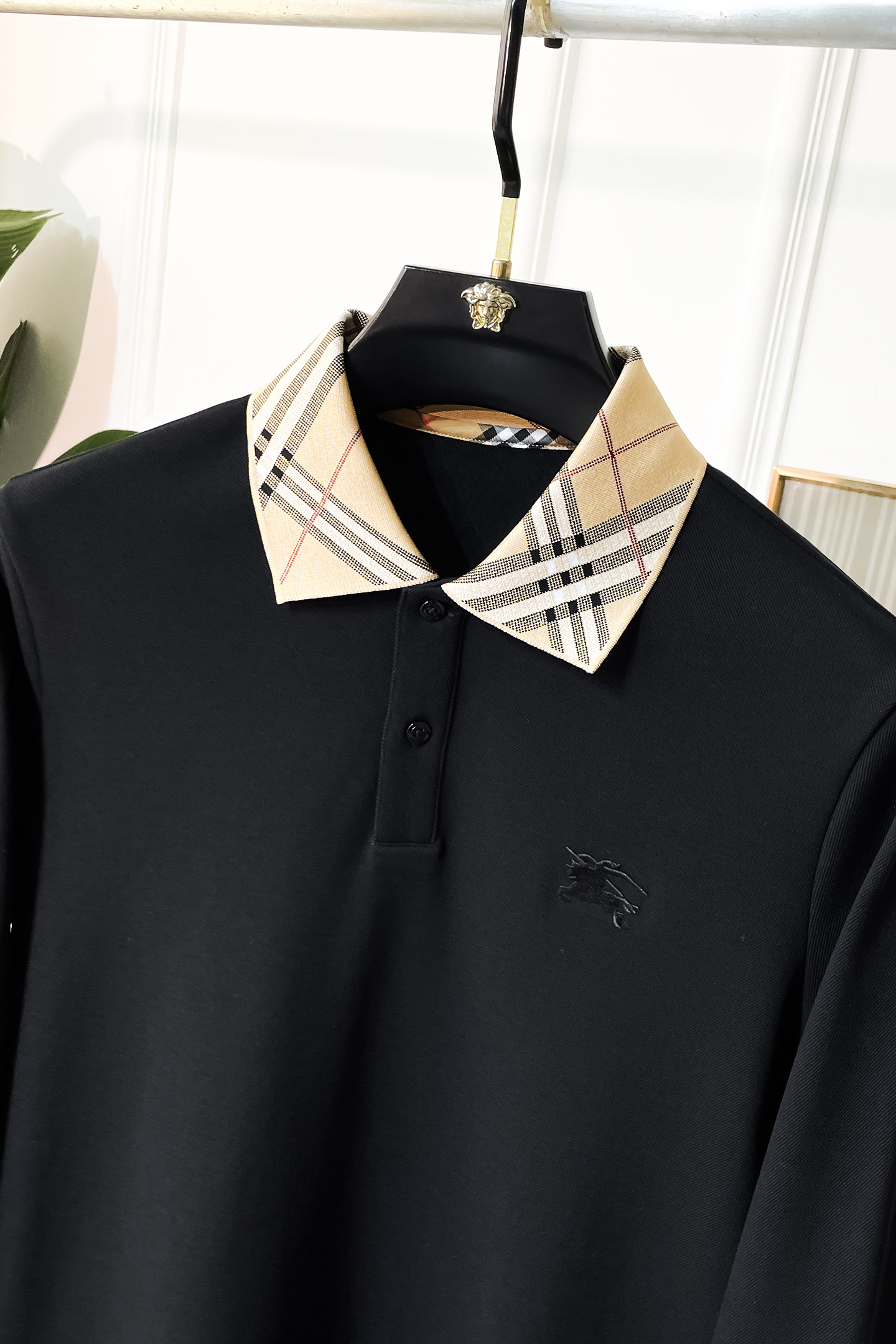 Burberry Long Sleeve Polo Shirt - Classic Check Collar, Men's Fashion 7 i1755497590065 5361 0 5