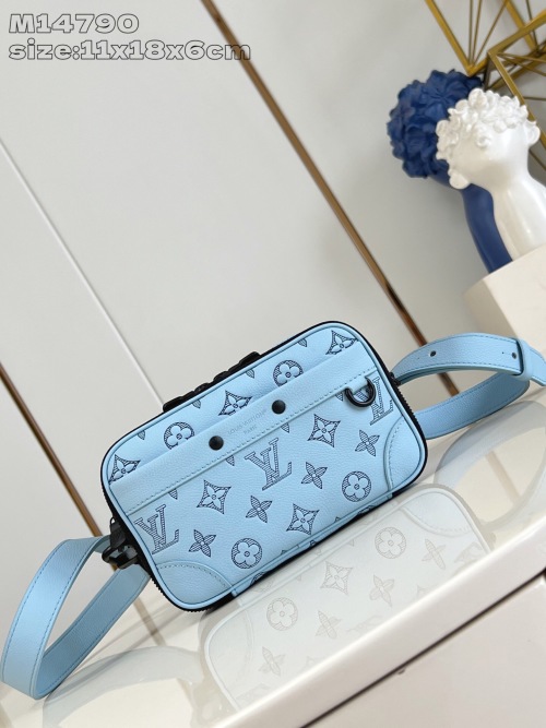 Louis Vuitton Blue Nano Alpha Bag Monogram Shadow Leather Crossbody Bag 1 Louis Vuitton Blue Nano Alpha Bag Monogram Shadow Leather Crossbody Bag