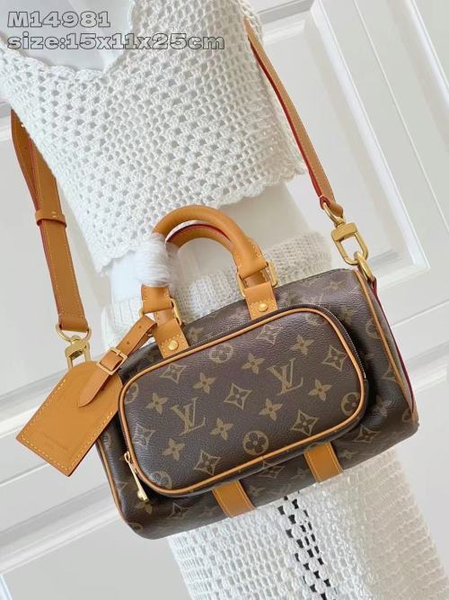 Louis Vuitton Keell 25 Cargo Bag Monogram Archive Brown Leather Handbag 1 Louis Vuitton Keell 25 Cargo Bag Monogram Archive Brown Leather Handbag
