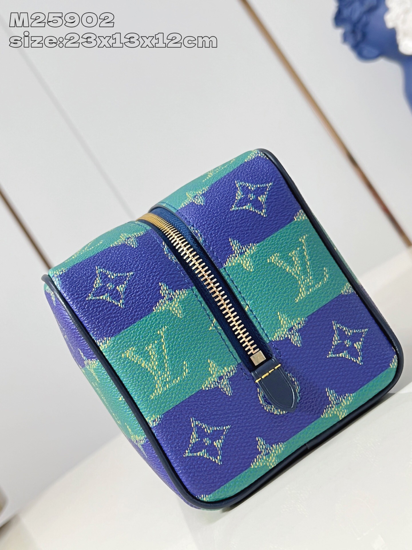 Louis Vuitton Locker Dopp Kit Monogram Canvas Toiletry Pouch - Blue/Green 7 i1758222805717 5577 0 6