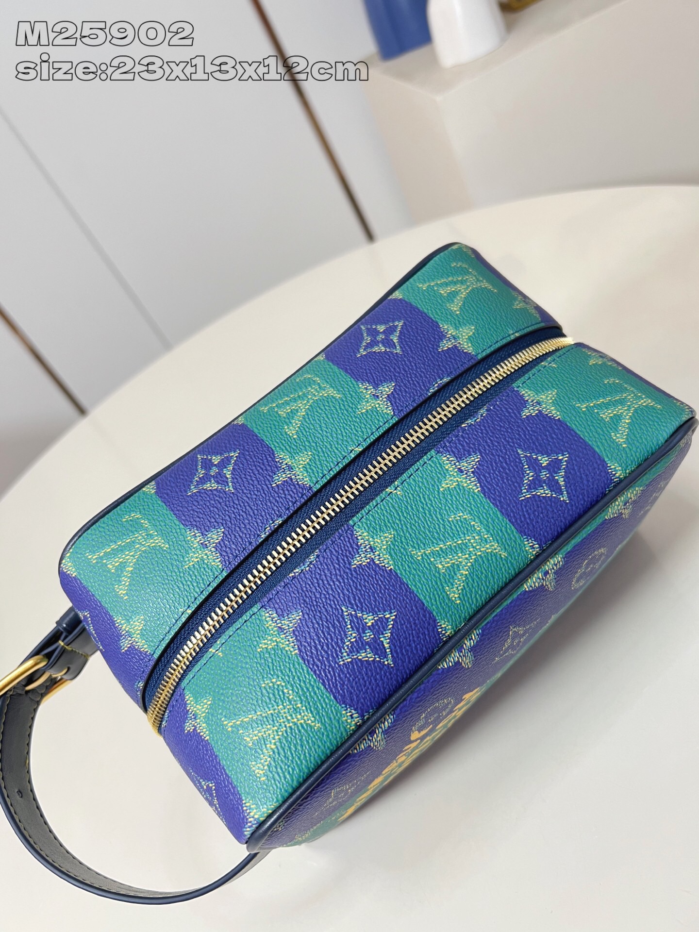 Louis Vuitton Locker Dopp Kit Monogram Canvas Toiletry Pouch - Blue/Green 9 i1758222806859 7562 0 8