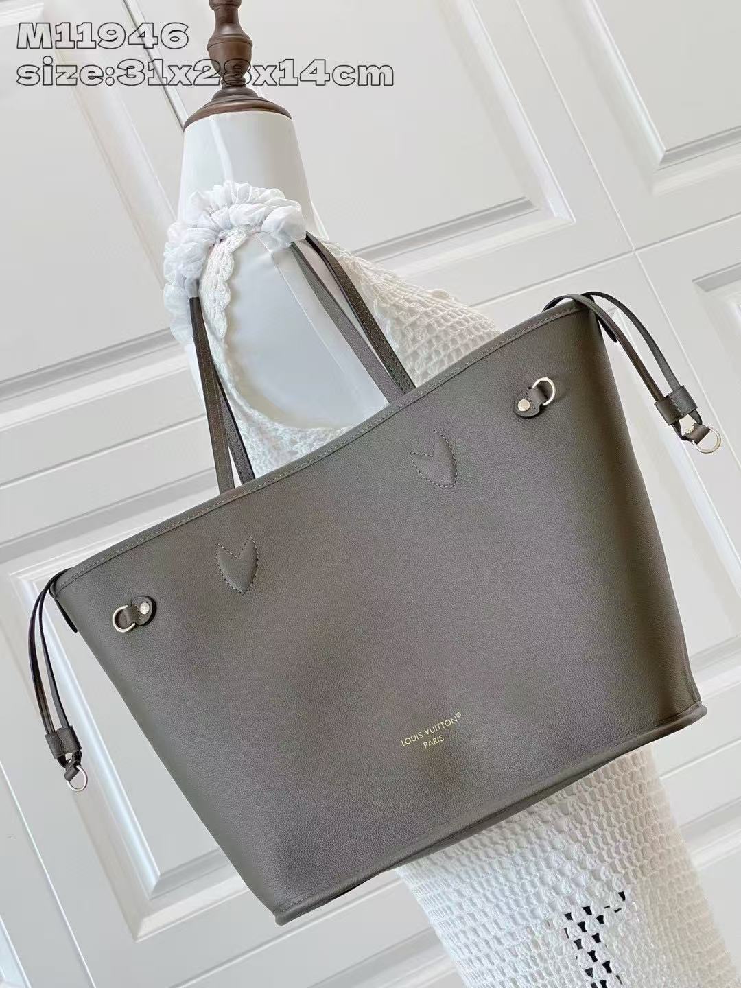 Louis Vuitton Neverfull MM Tote Bag - Khaki Green, Spacious and Stylish