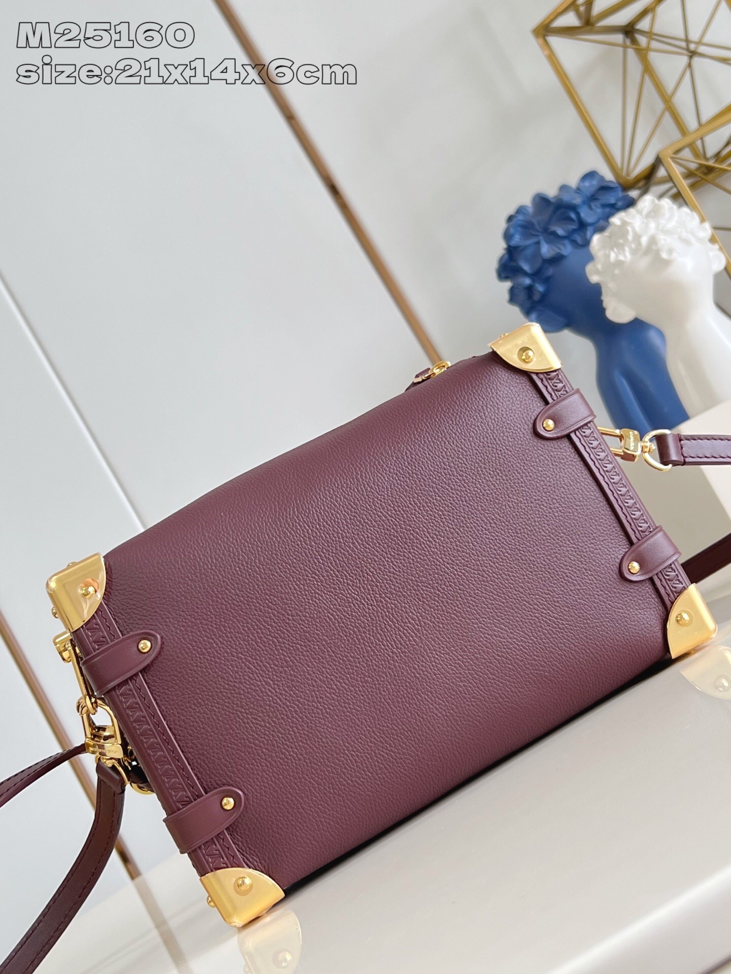 Louis Vuitton Side Trunk Bag M25160, Elegant Burgundy Leather, 21x14x6 cm 6 i1758821501264 7005 0 4