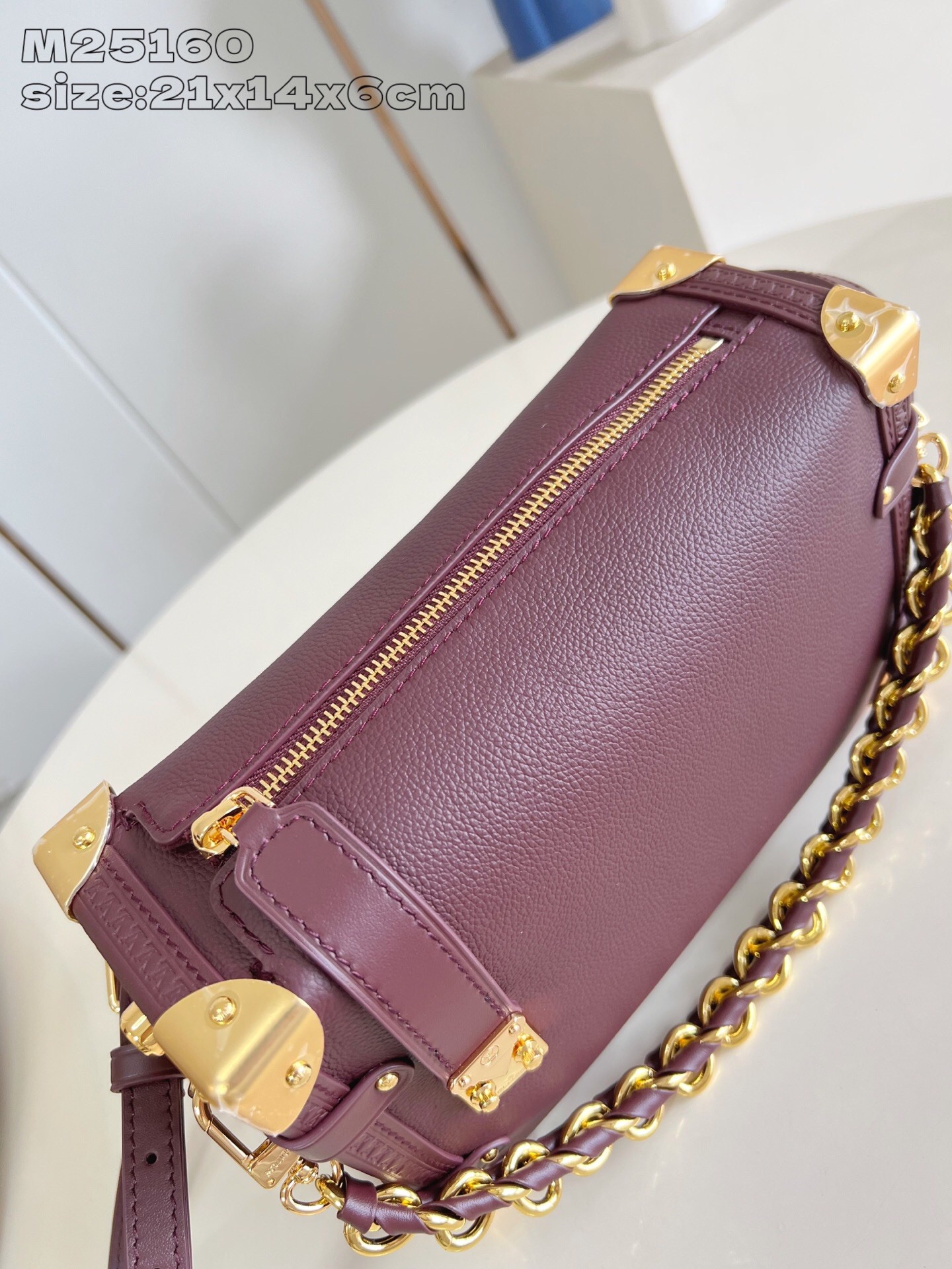 Louis Vuitton Side Trunk Bag M25160, Elegant Burgundy Leather, 21x14x6 cm 8 i1758821501264 8561 0 6