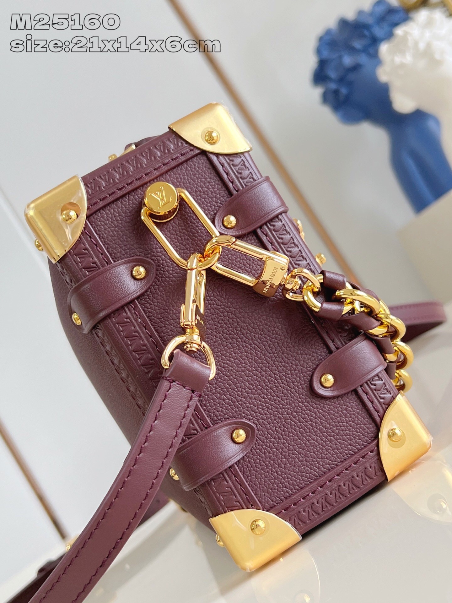 Louis Vuitton Side Trunk Bag M25160, Elegant Burgundy Leather, 21x14x6 cm 5 i1758821502371 8551 0 3