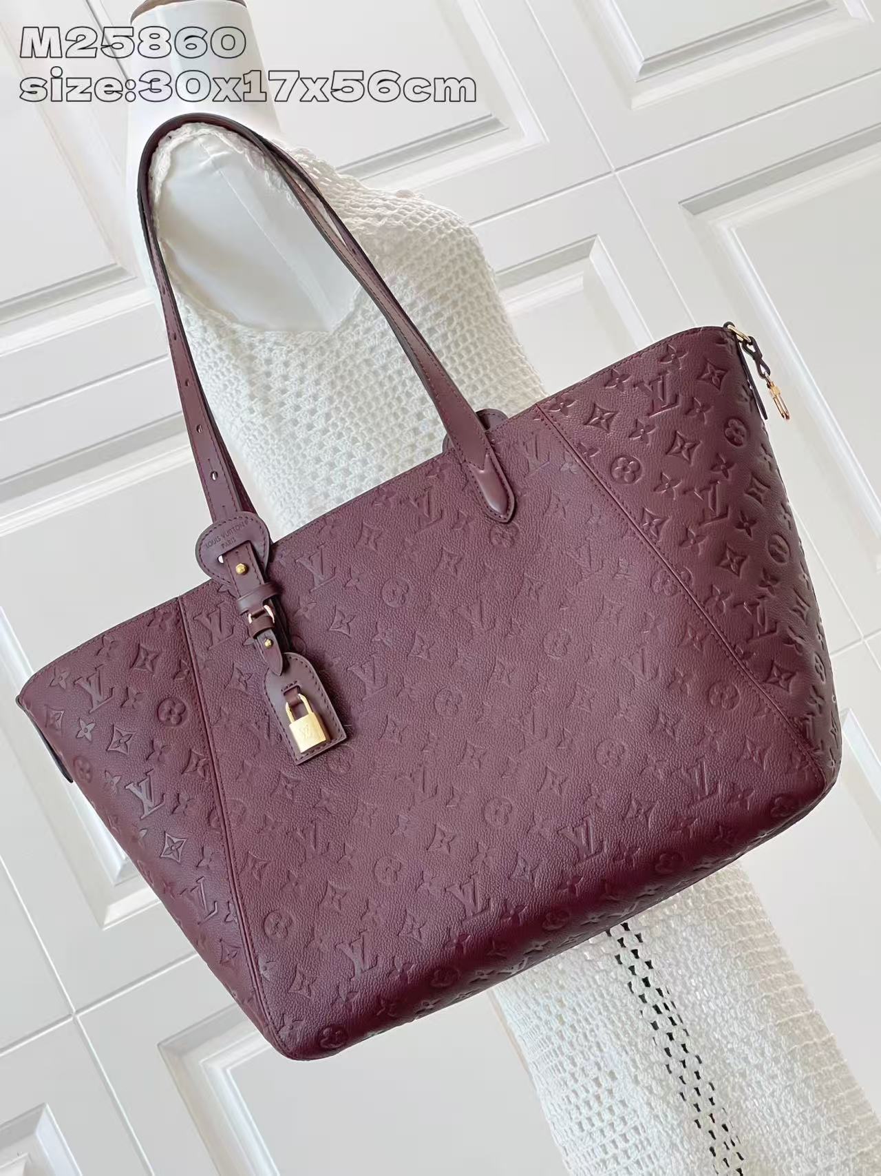 Louis Vuitton Purple Embossed Leather Tote Bag, Perfect for Everyday Use