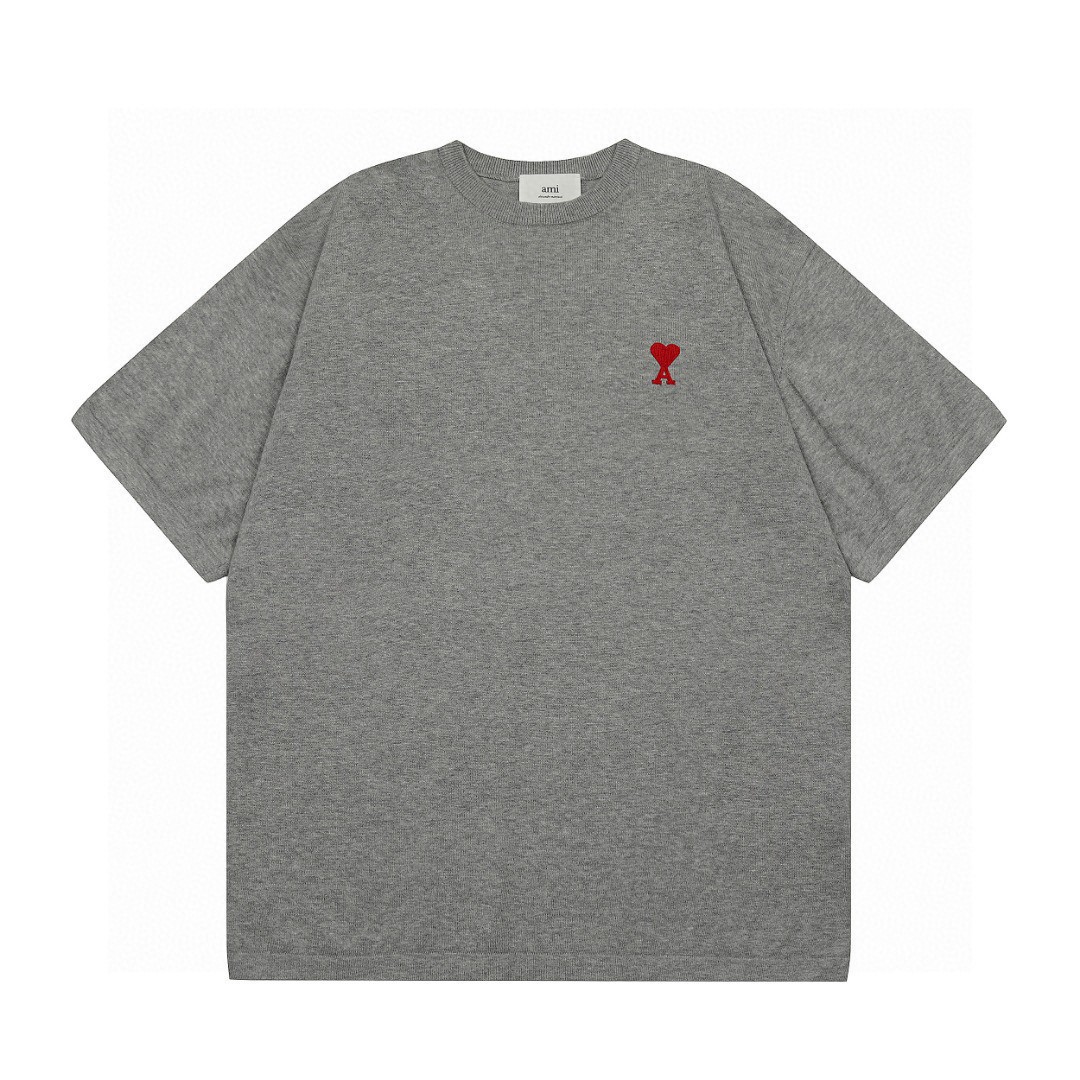 Ami De Coeur Cotton T-Shirt Classic Embroidered Heart Tee - S to XL