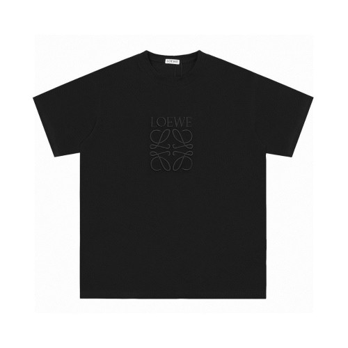 Loewe Men's Black Cotton T-Shirt with Embroidered Anagram Logo 1 Loewe Men's Black Cotton T-Shirt with Embroidered Anagram Logo