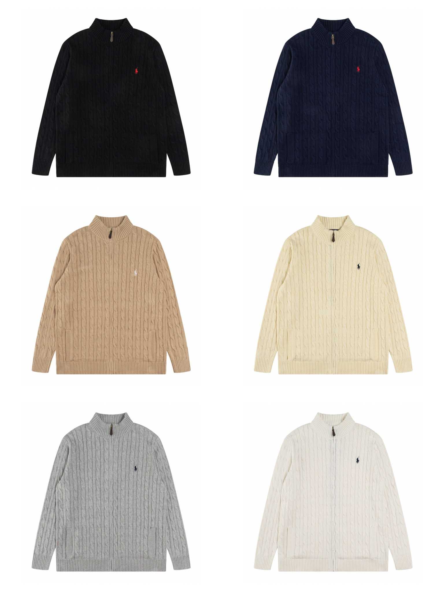Ralph Lauren Classic Full-Zip Cable-Knit Cotton Cardigan Sweater