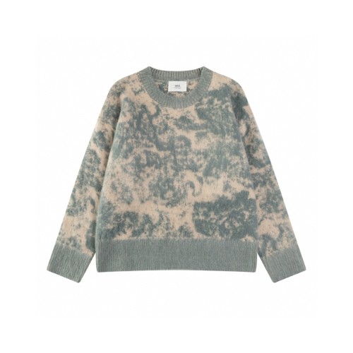 AMI Paris Watercolor Print Crew Neck Sweater, 85% Wool Blend - Soft & Stylish 5 AMI Paris Watercolor Print Crew Neck Sweater, 85% Wool Blend - Soft & Stylish