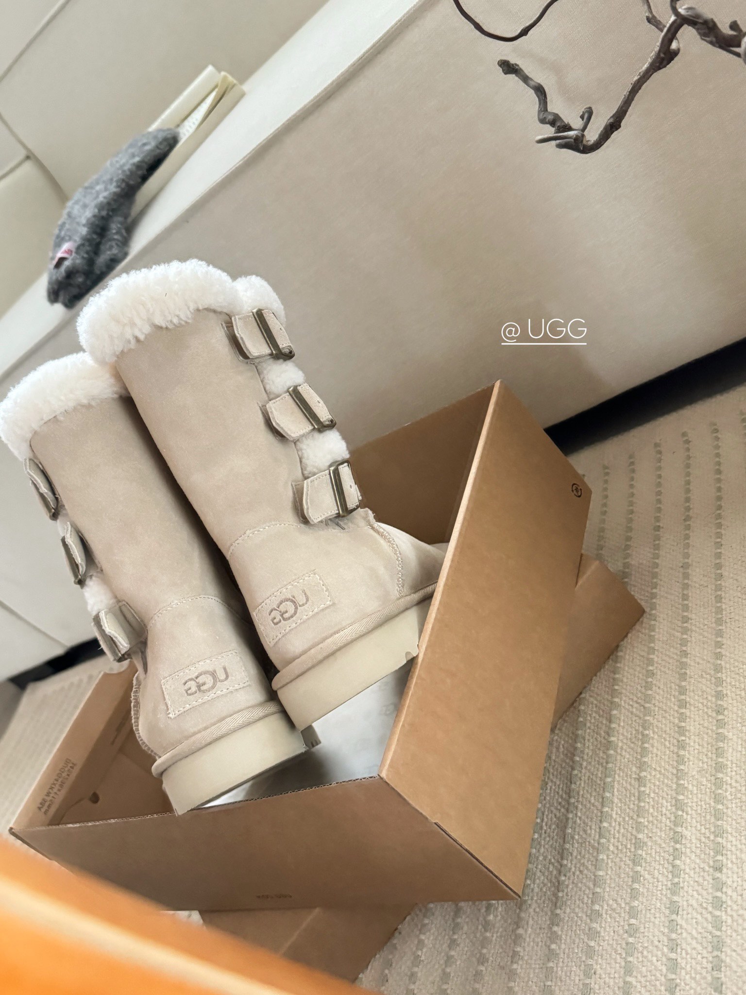 P320  Ugg₂₀₂₄ . 卷毛三排扣雪地靴.
美拉德色女孩的梦中情靴～
全手工制作头层牛反绒 内里泰迪羊卷毛
搭配超有秋冬氛围感 卷毛今年赢麻了
Size：35 - 40  