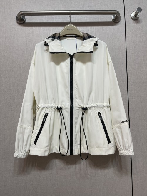 Burberry Women's Lightweight Nylon Hooded Jacket - Windbreaker Style 1 Burberry Women's Lightweight Nylon Hooded Jacket - Windbreaker Style