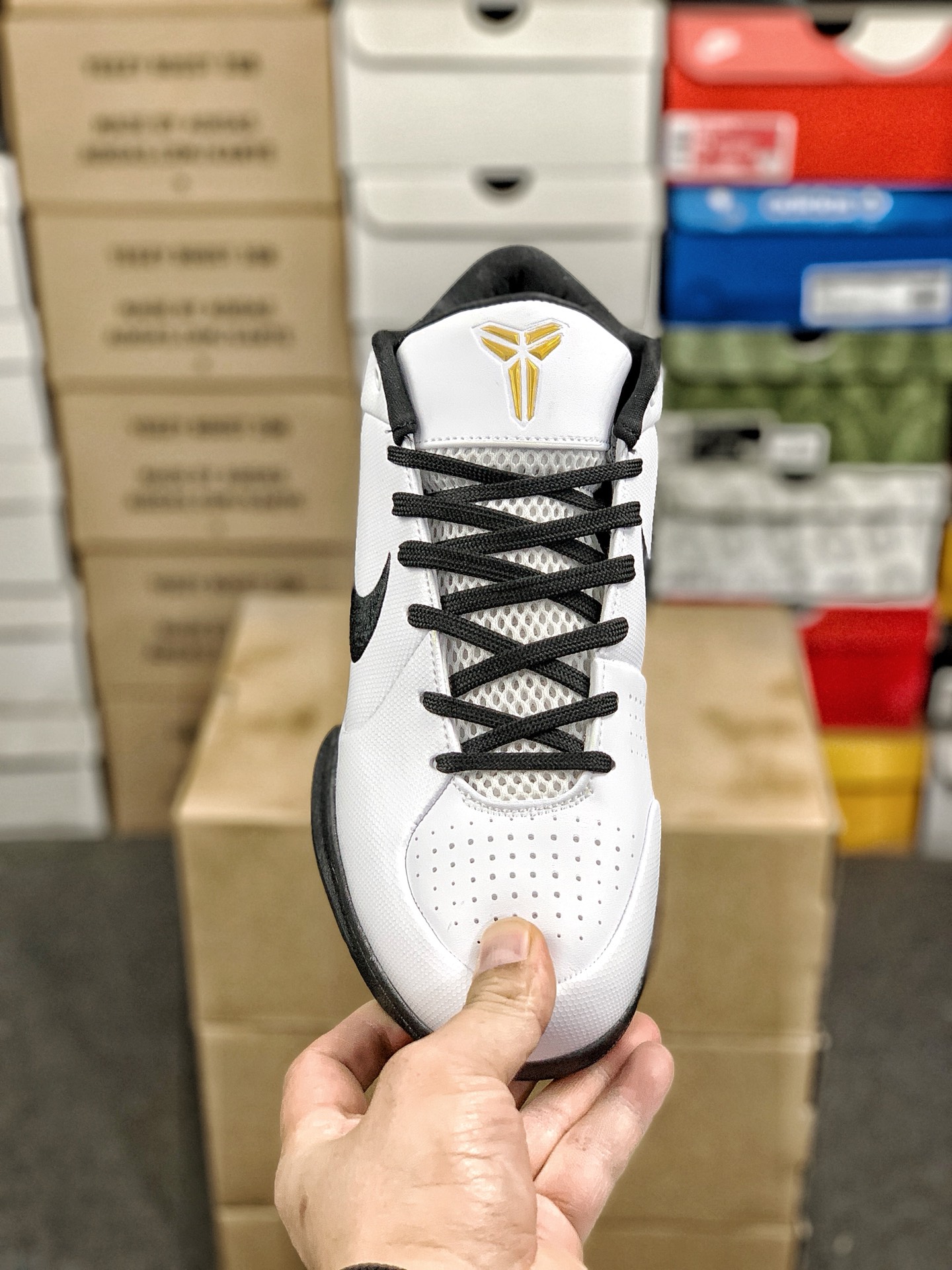 本地自取💰260 放店私
#性价比 真碳 Nk Zoom Kobe 4 科比4代篮球鞋 复刻防滑耐磨减震舒适轻便篮球鞋 
货号：FJ9363-100
尺码：36-46 带半码
编码#A10YTHDA70