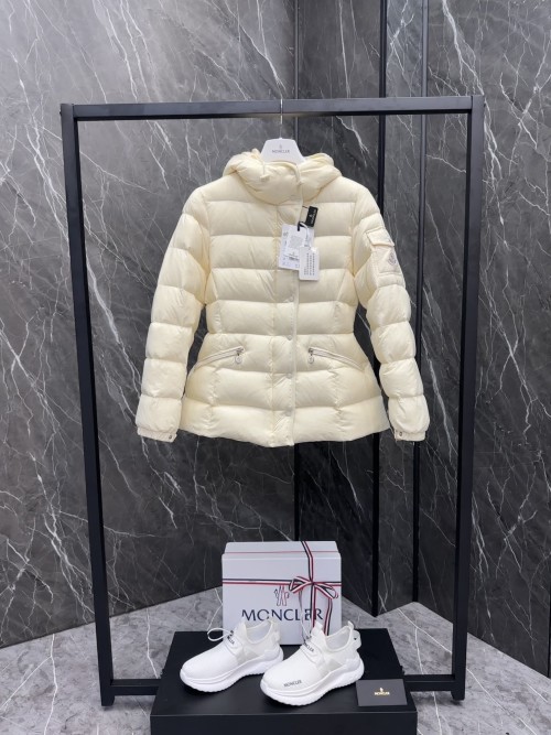 Moncler Barante Women's Short Down Jacket | Nylon, Down Filled, A-Line 1 Moncler Barante Women's Short Down Jacket | Nylon, Down Filled, A-Line