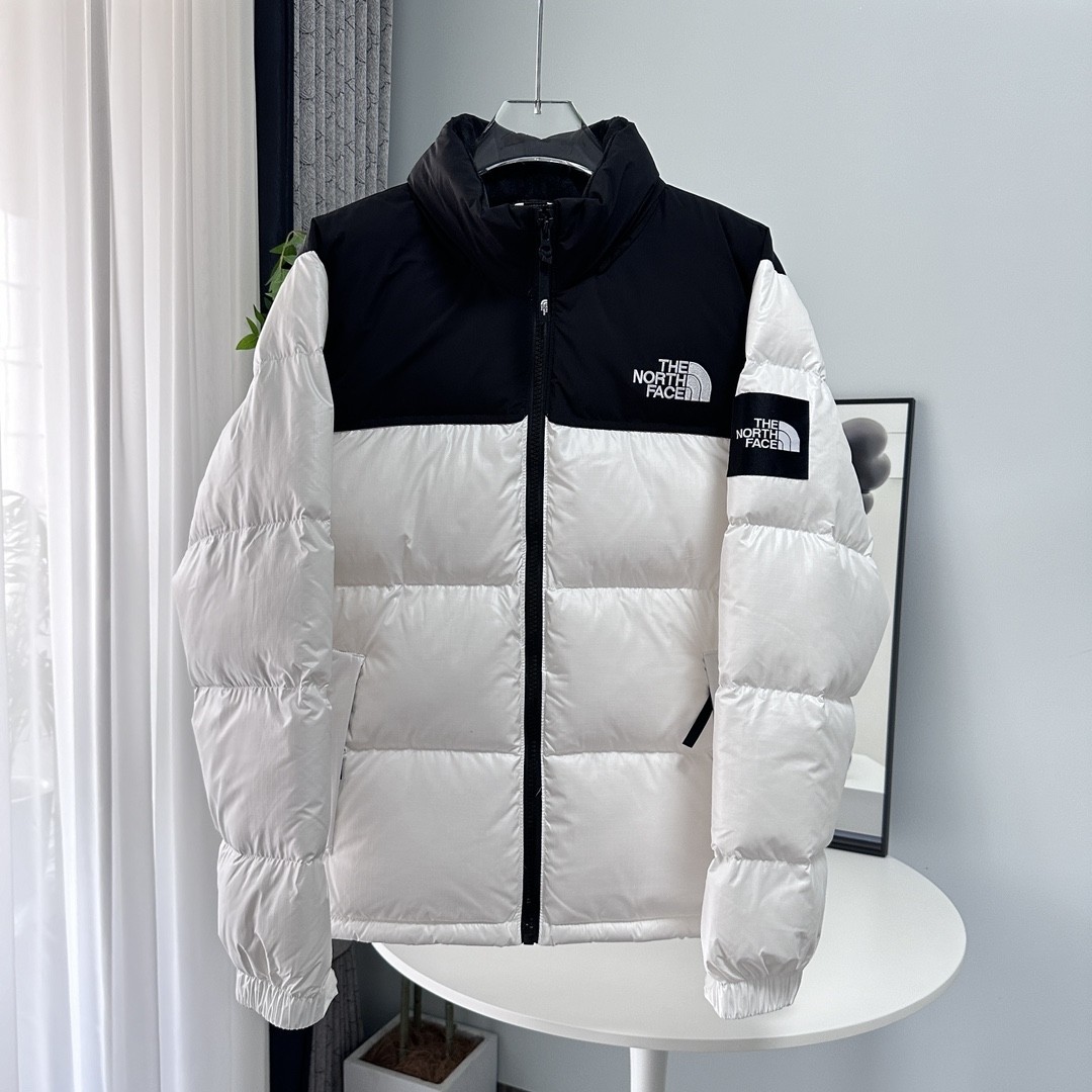 (Versión superior) The North Face｜Nuptse 1996 Grande/Etiqueta en manga Chaqueta de plumas Colores: Blanco, Negro, Gris …